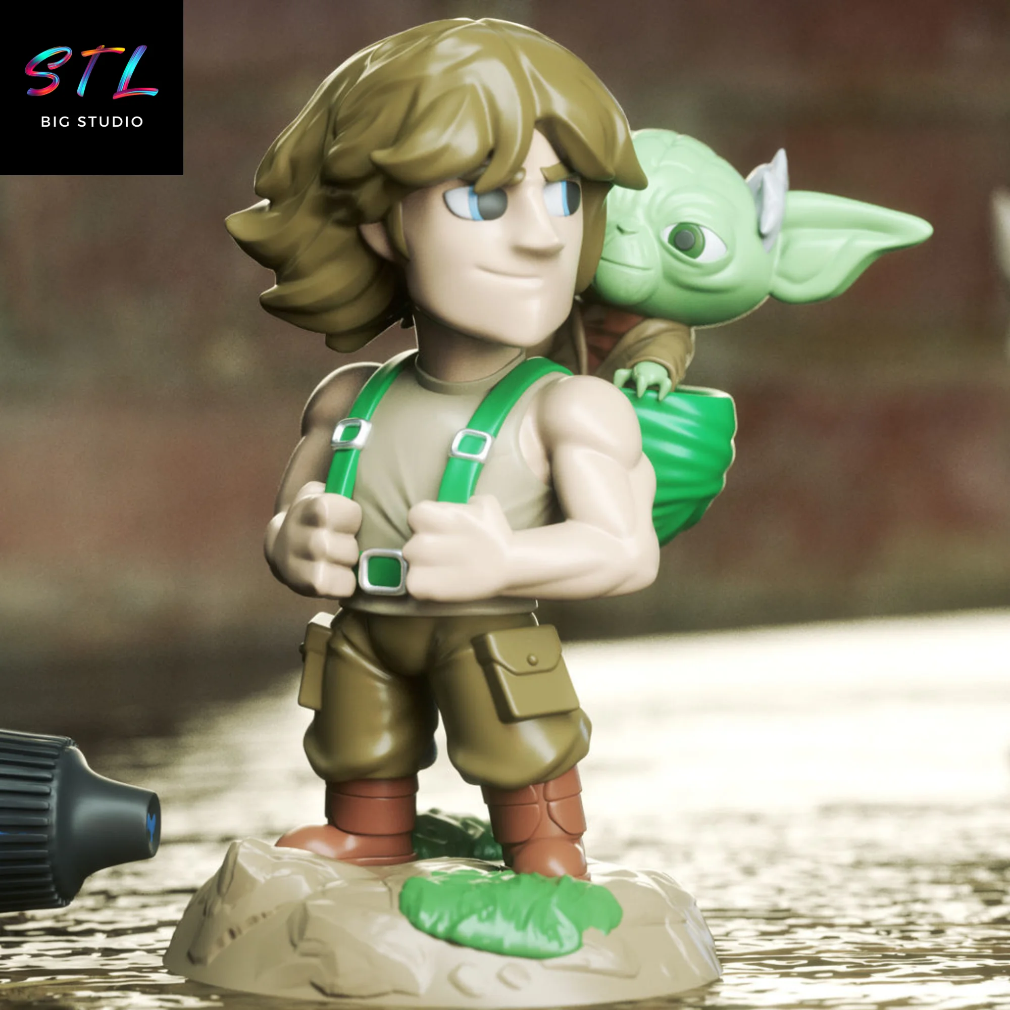 Luke & Yoda Chibi STL | Star Wars | 3D Printable Figure Model