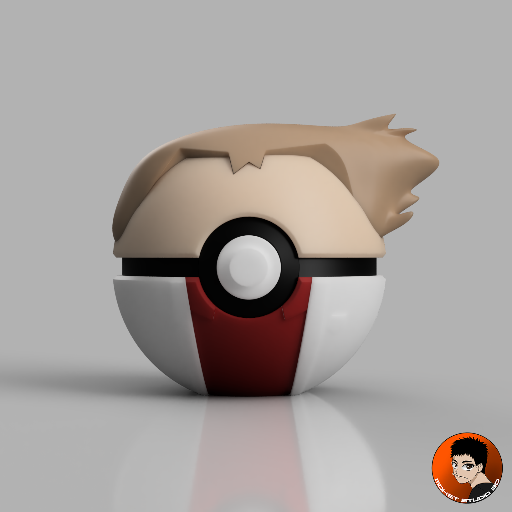 Professor Samuel Oak Pokeball 3D STL Model