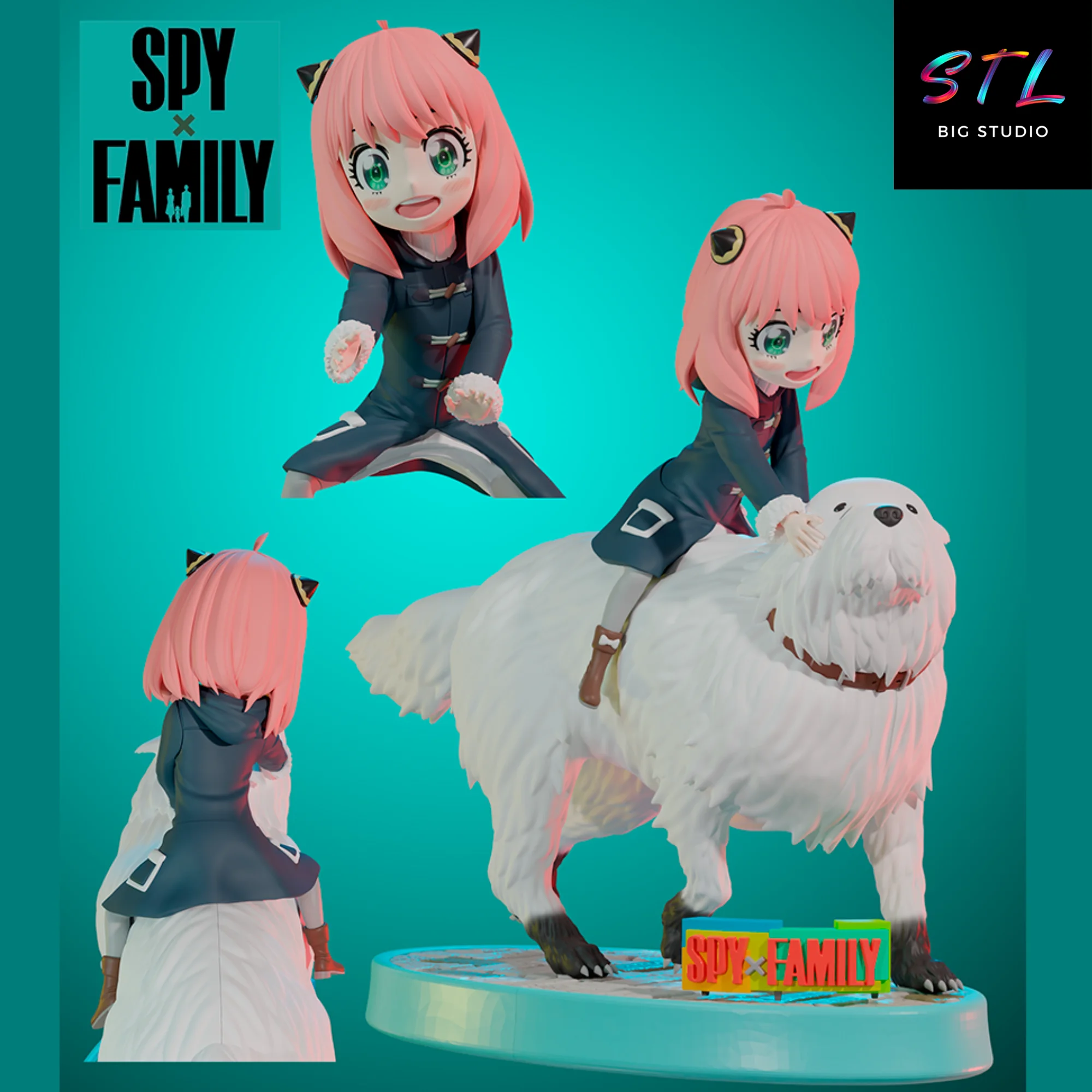 Anya & Bond STL | Spy x Family | 3D Printable Figure Model