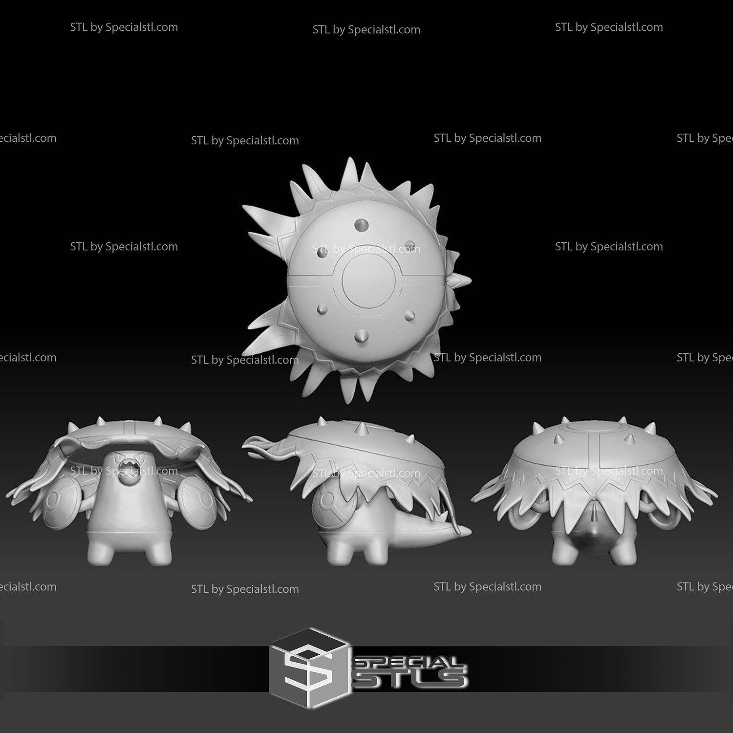Pokemon STL Collection Brute Bonnet 3D Model — view 2