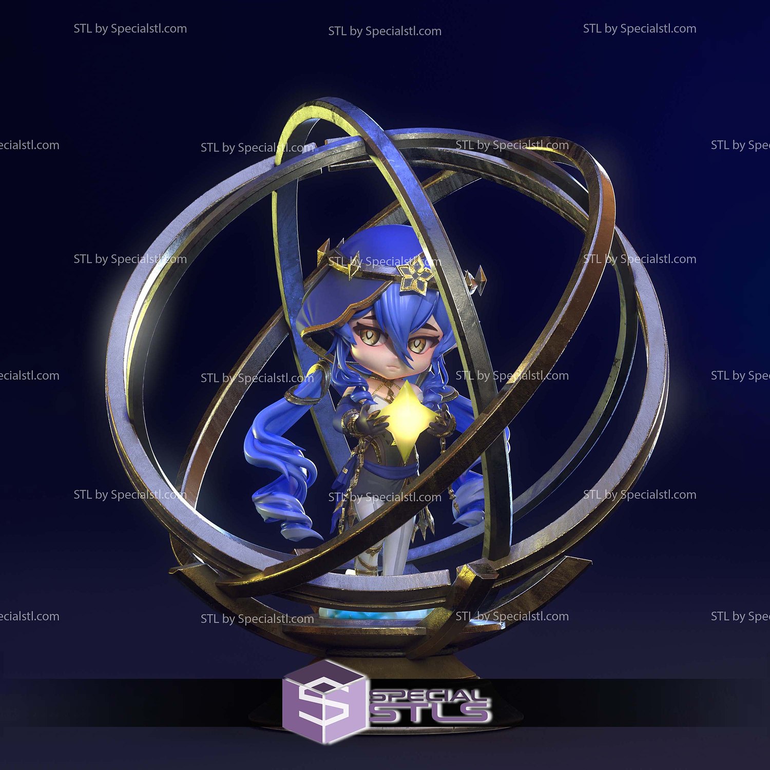 Layla Chibi Genshin Impact STL Files 3D Model — view 3