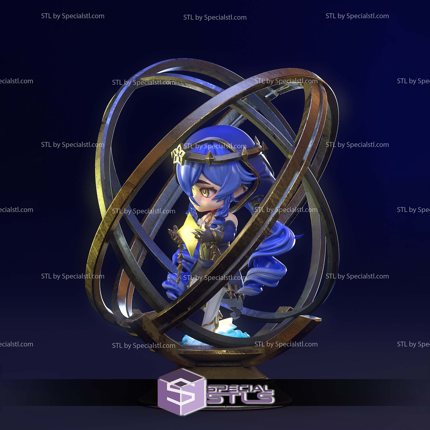 Layla Chibi Genshin Impact STL Files 3D Model — view 4