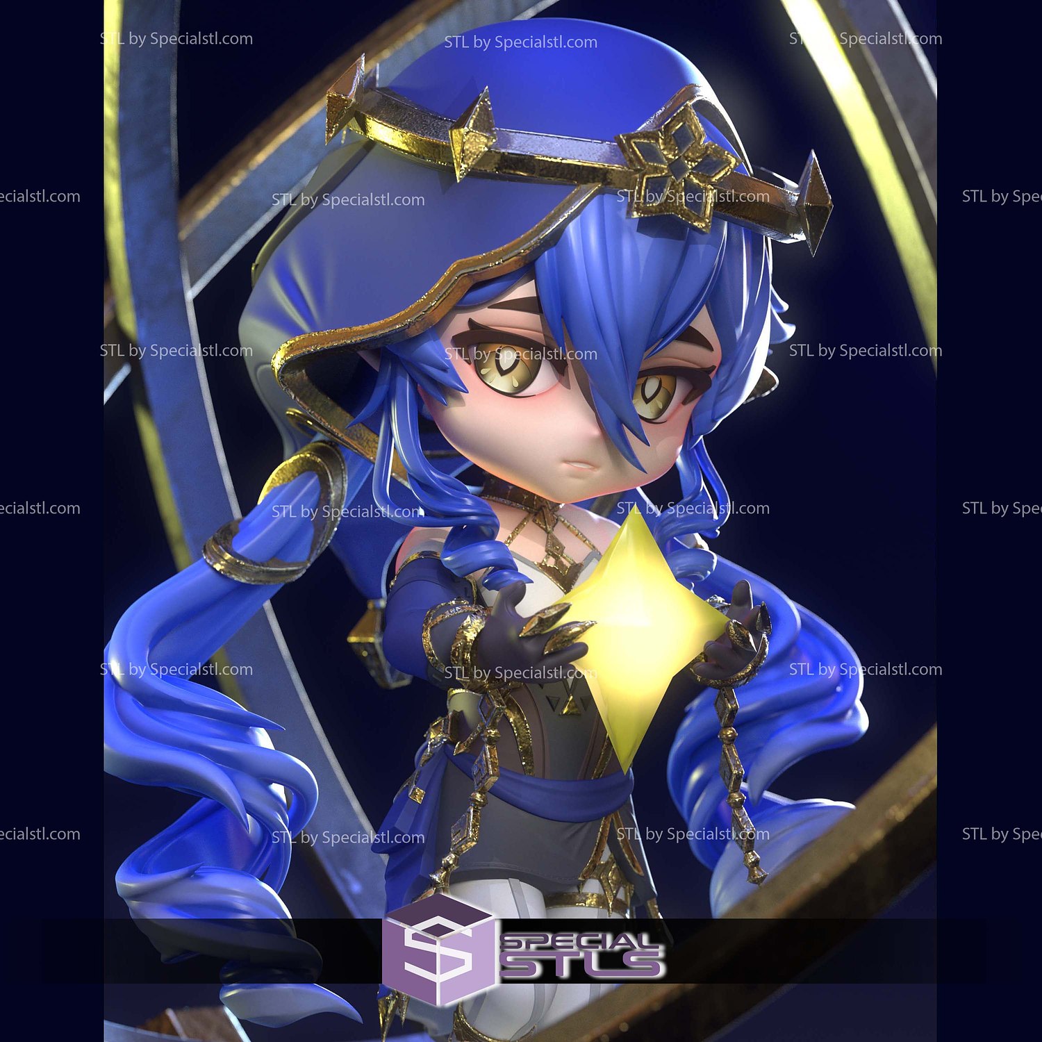Layla Chibi Genshin Impact STL Files 3D Model — view 6