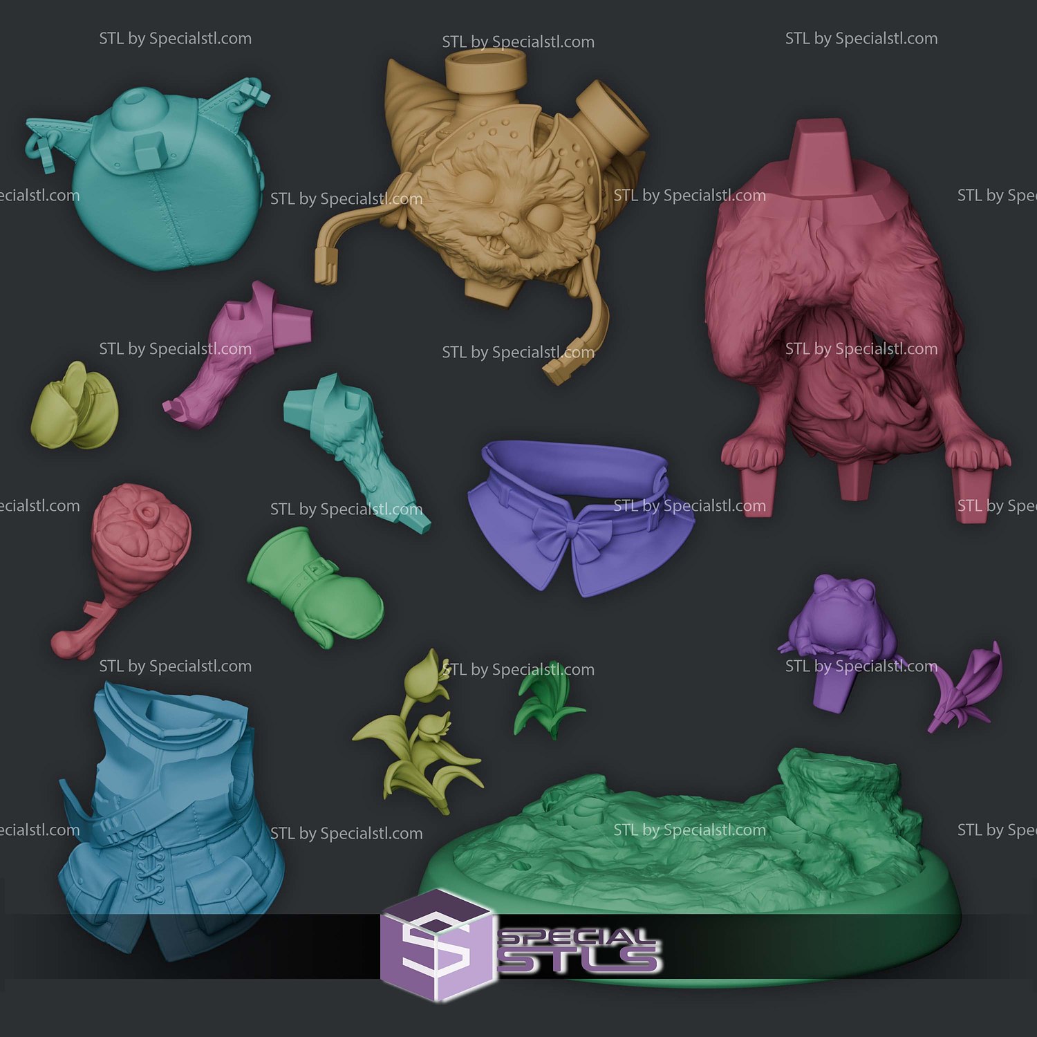 Palico and Toad Monster Hunter STL Files 3D Model — view 8
