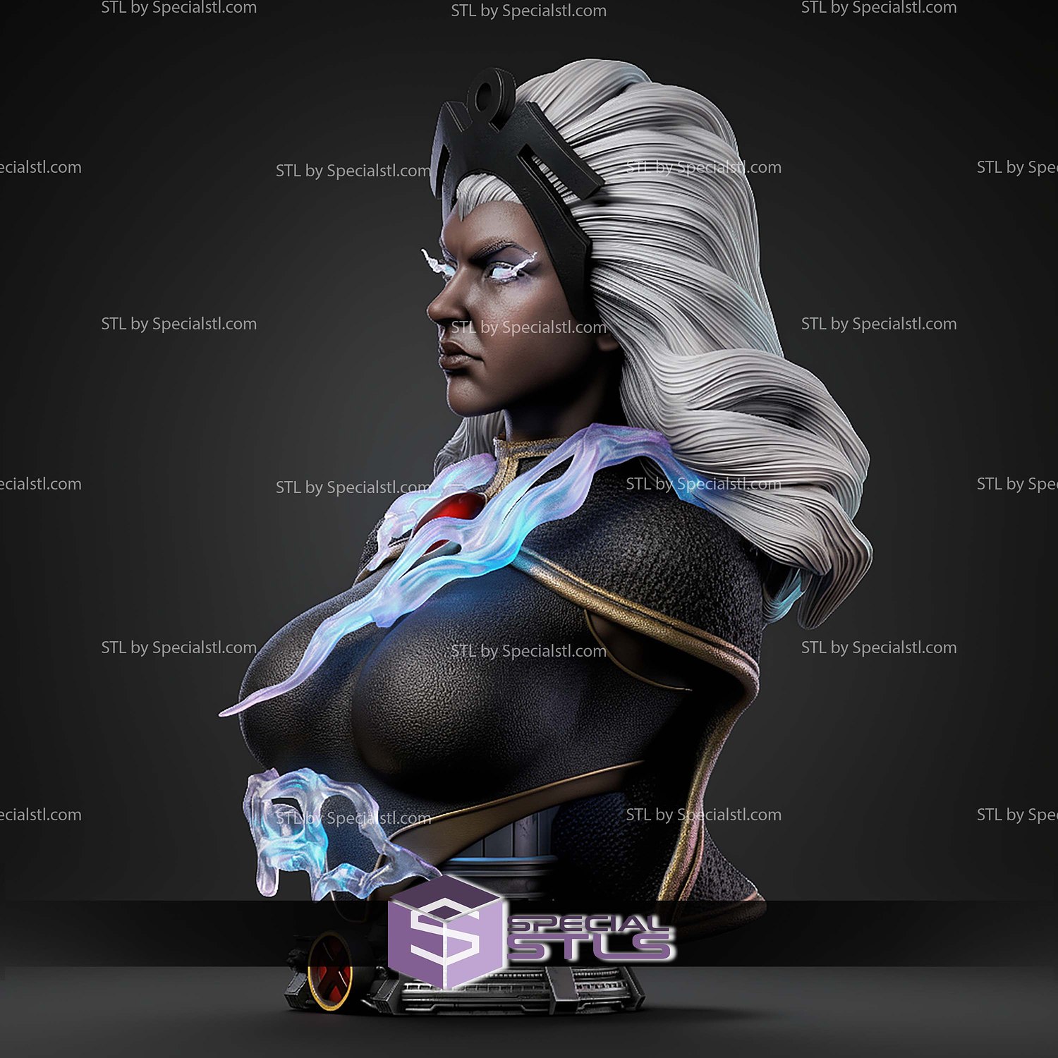 Storm Portrait Bust 380mm STL Files 3D Model — view 2