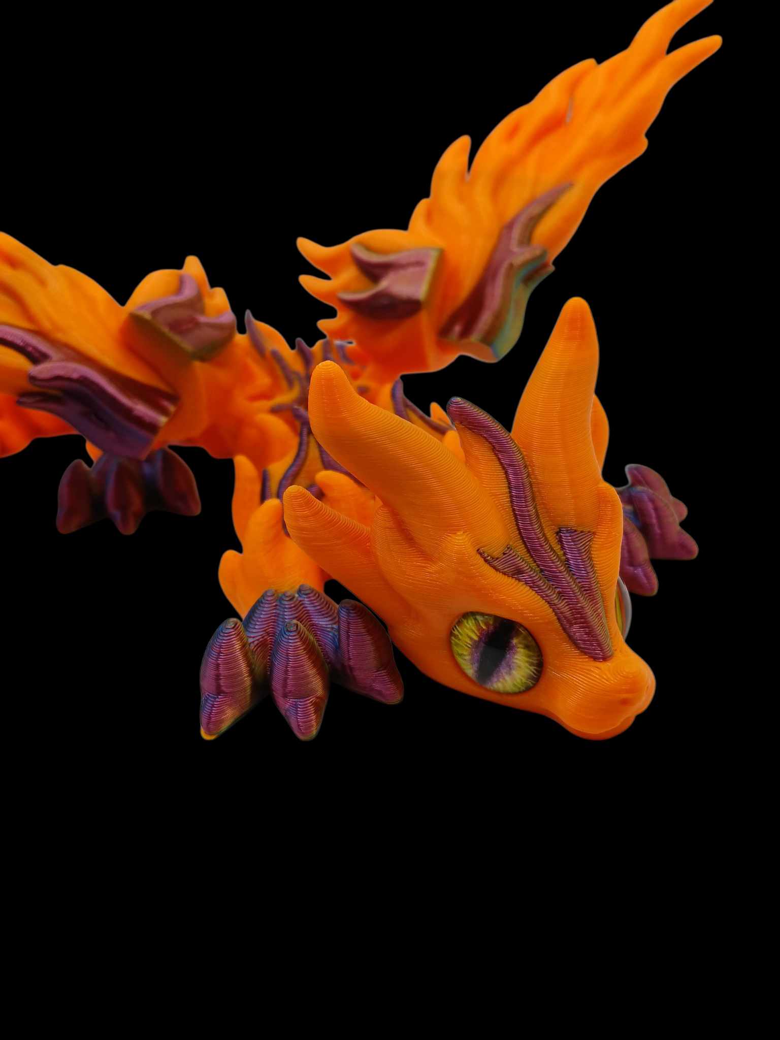 Fire Elemental Dragon Glass Eye 3D STL Model — view 3