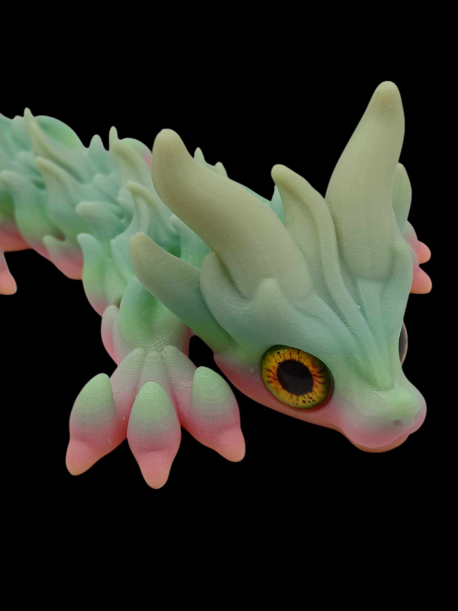 Fire Elemental Dragon Glass Eye 3D STL Model — view 4