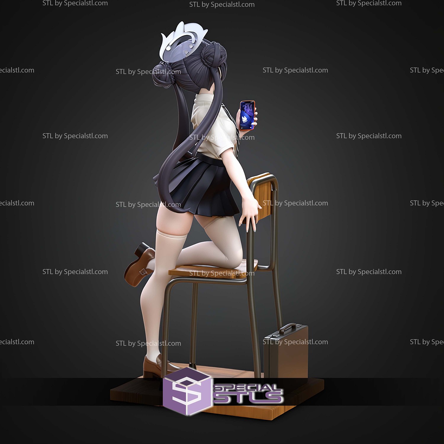 Kisaki Blue Archive School Outfit STL Files 3D Model — view 5