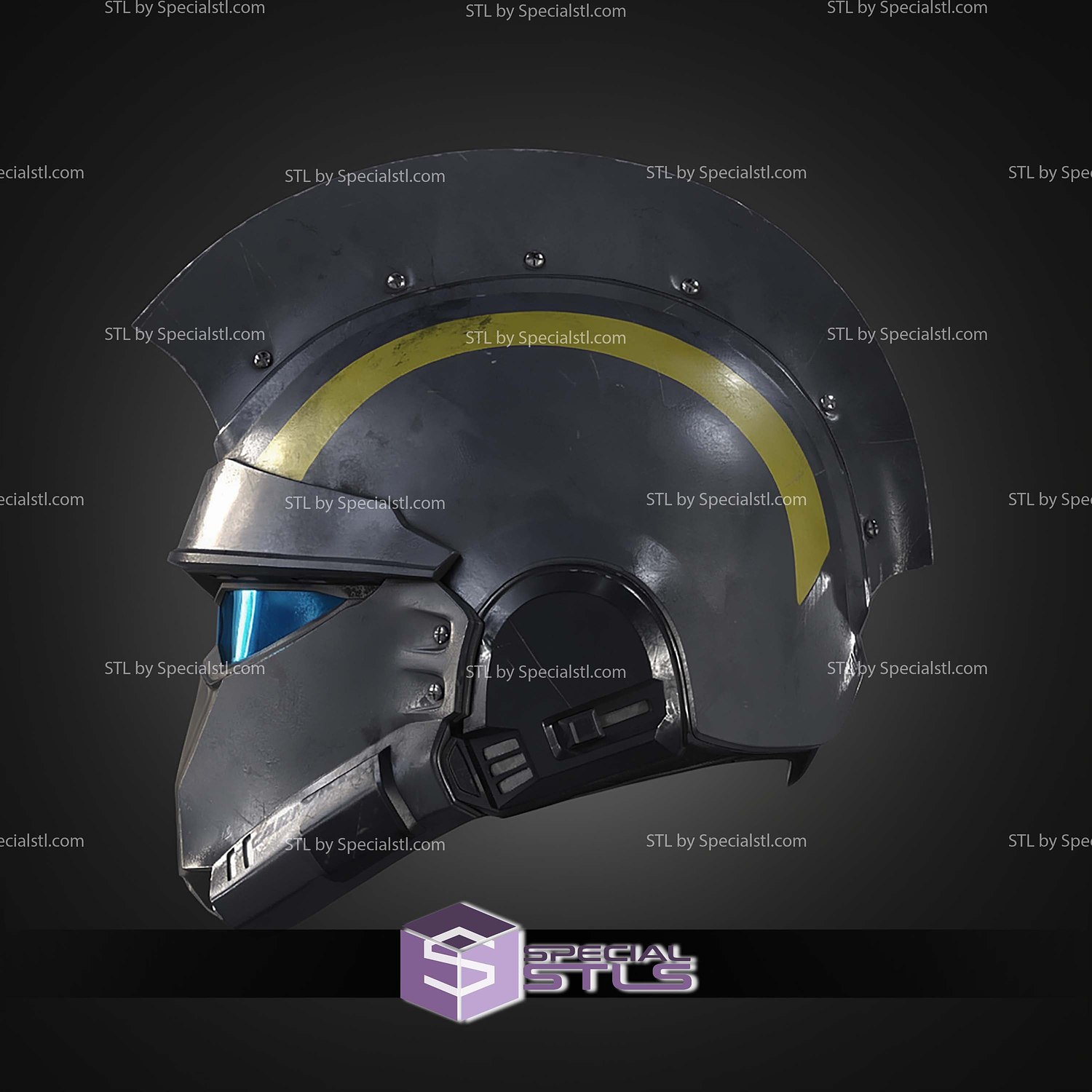Cosplay STL Files Hell Divers 2 Roadblock Helmet 3D Model — view 3