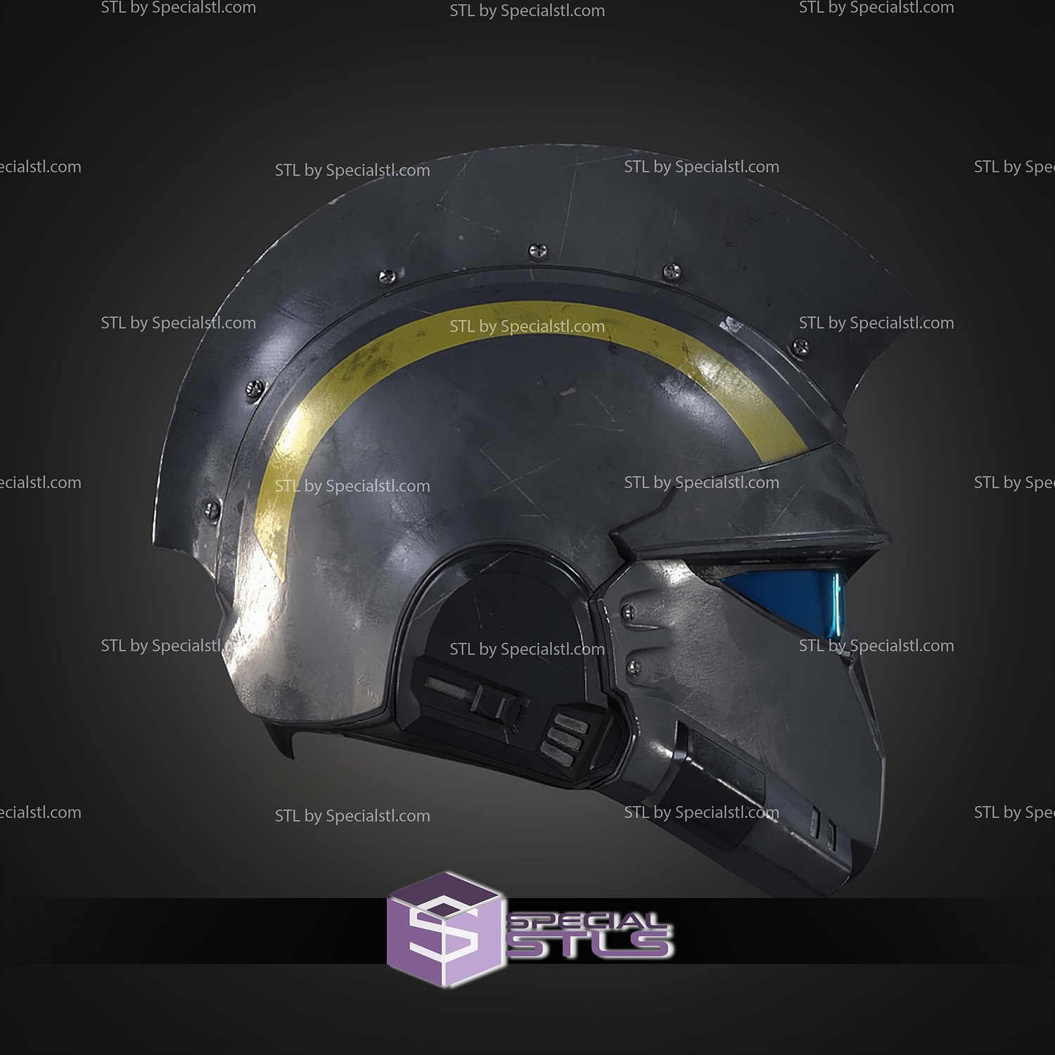 Cosplay STL Files Hell Divers 2 Roadblock Helmet 3D Model — view 4