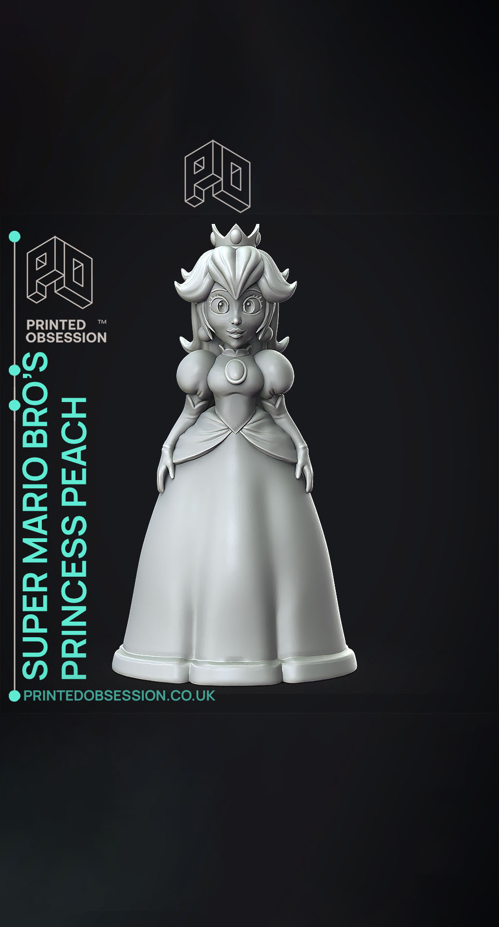 Princess Peach - Super Mario Bros - Fan Art 3D STL Model — Download STL ...