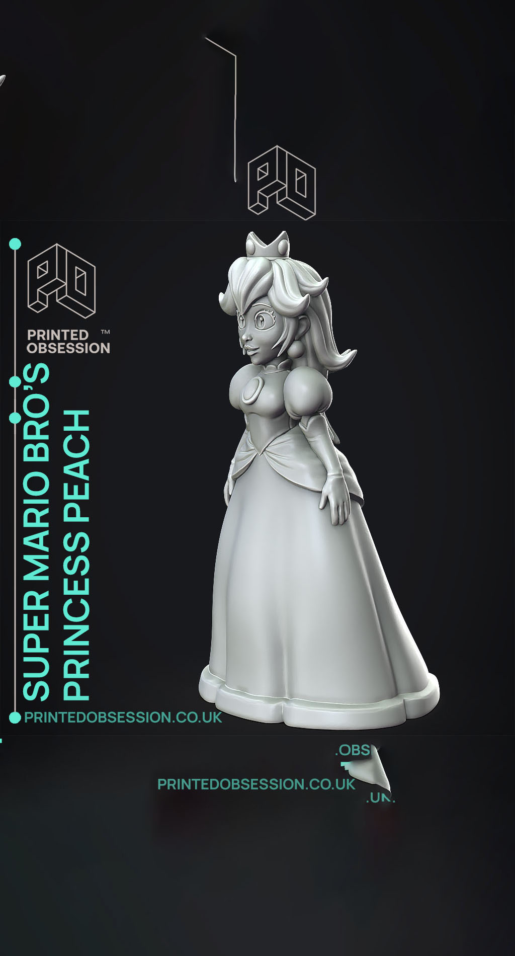 Princess Peach - Super Mario Bros - Fan Art 3D STL Model — Download STL ...