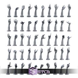100 Different Cyberpunk Robotic Hands STL Files 3D Model