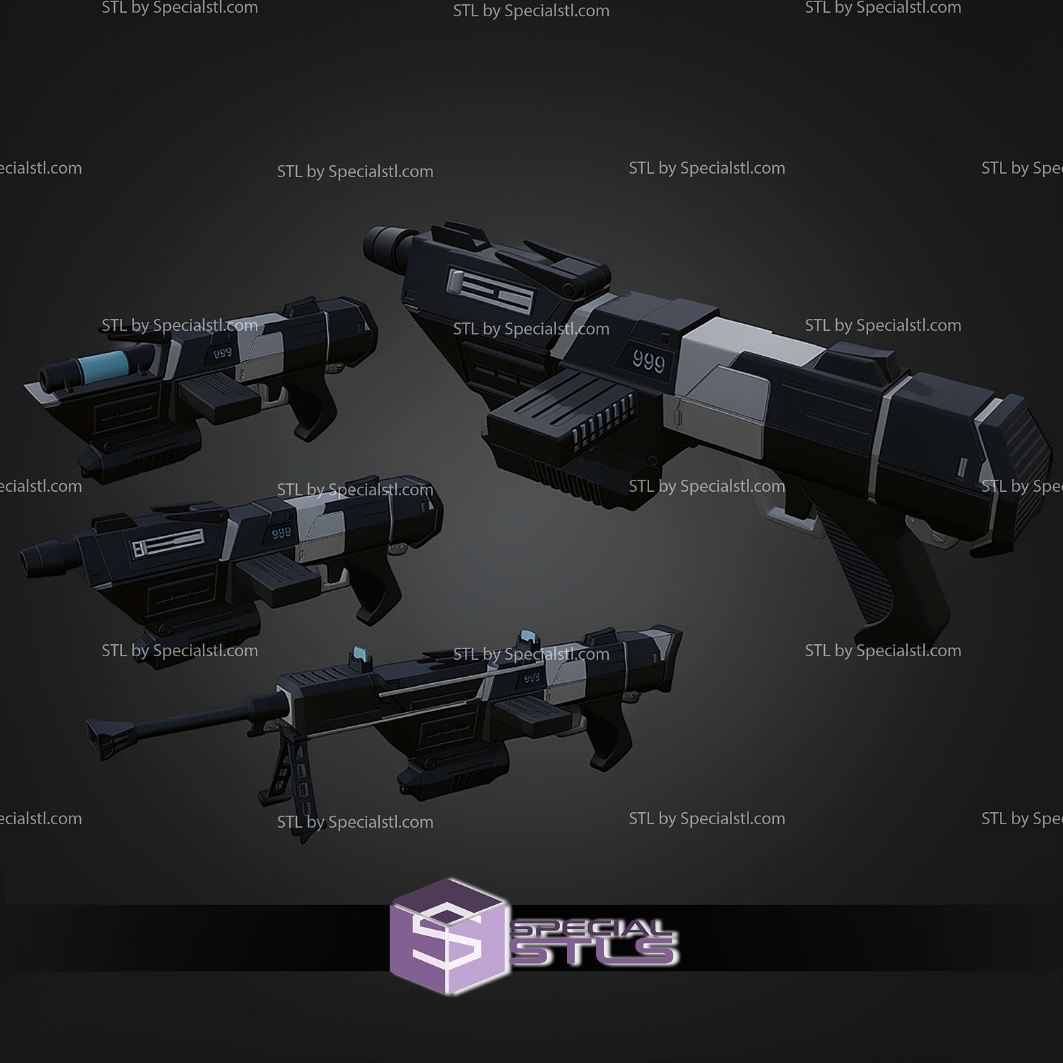 Cosplay STL Files DC-17m Interchangeable Weapon 3D Model — view 3