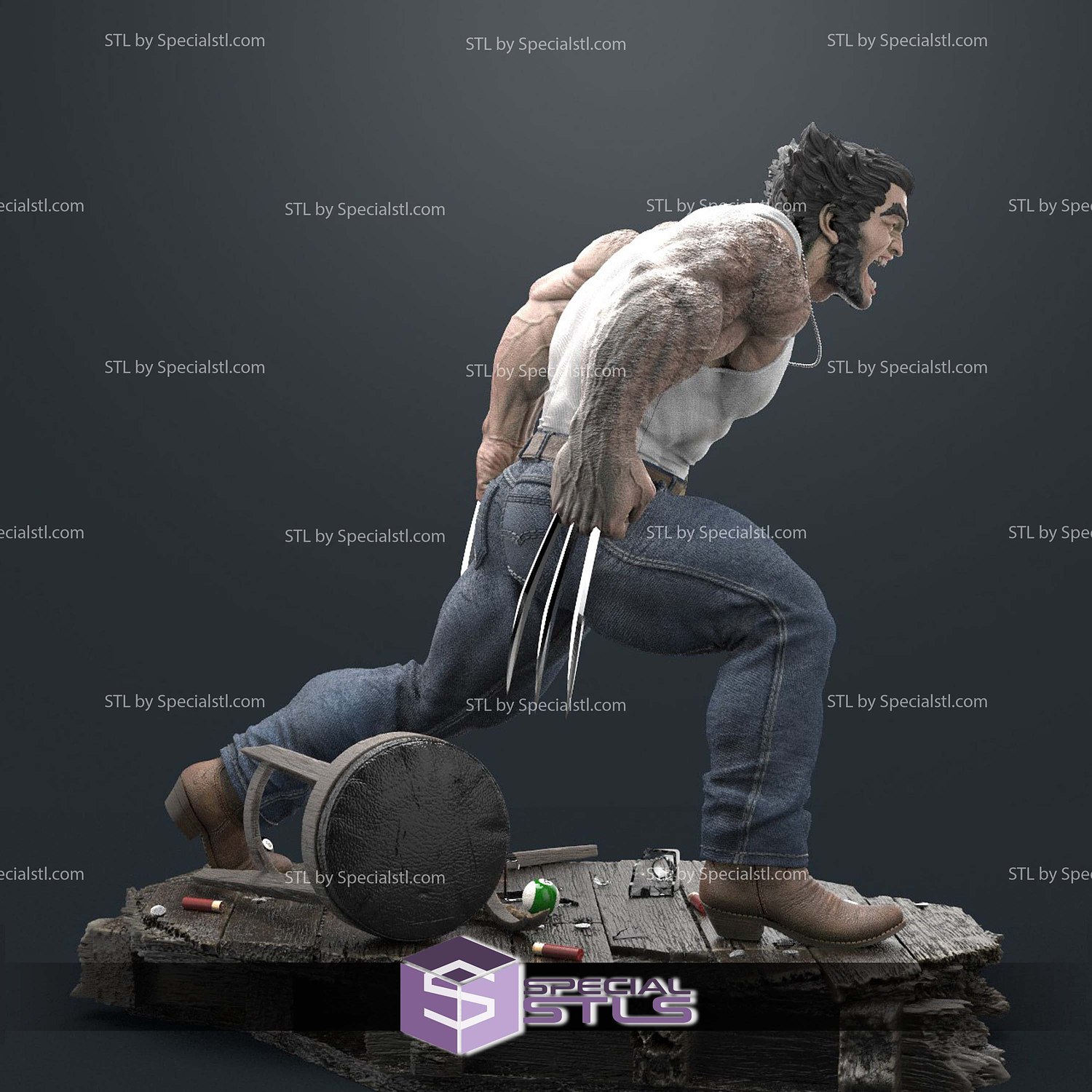 Logan with and without Jacket 3D Printer Files STL Model — view 4