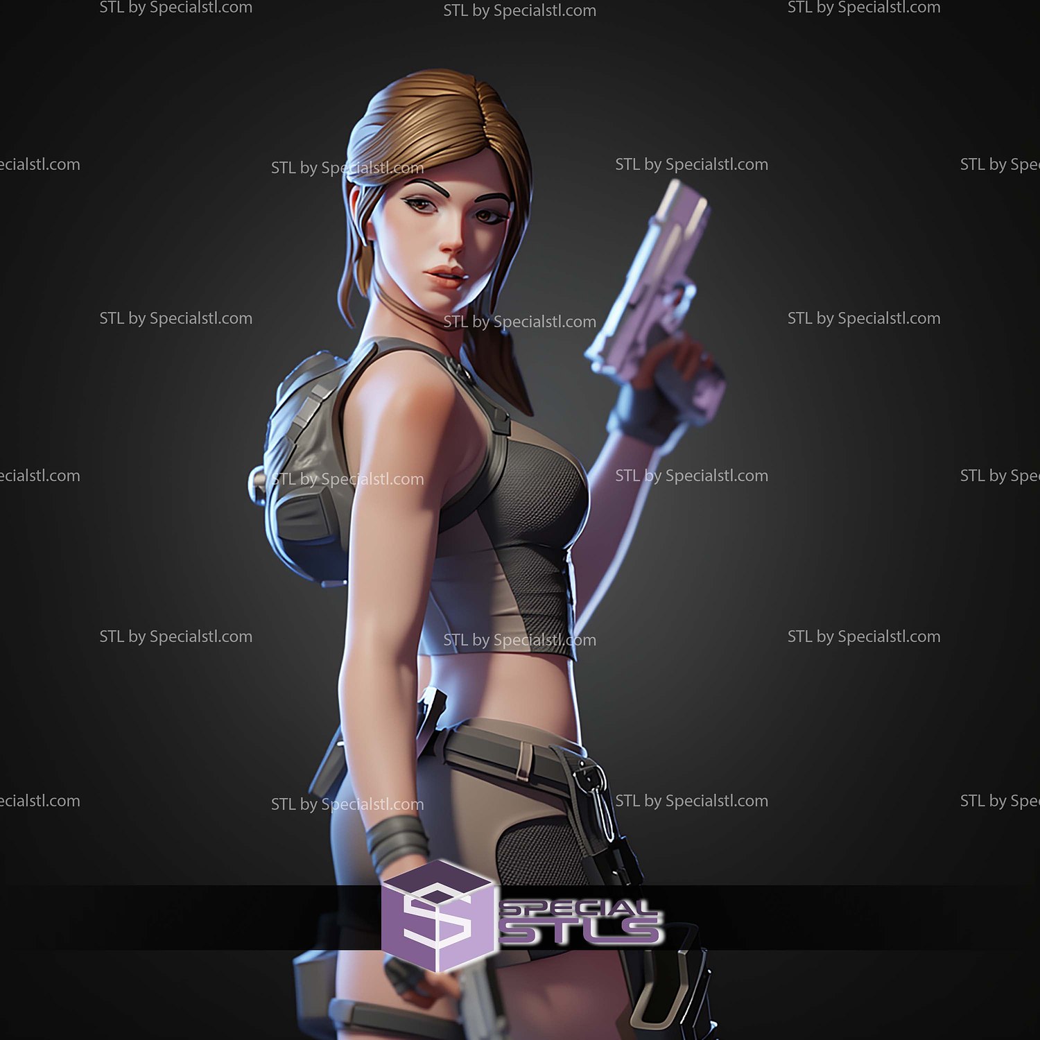 Lara Croft Treasure Hunter STL Files 3D Model — view 3