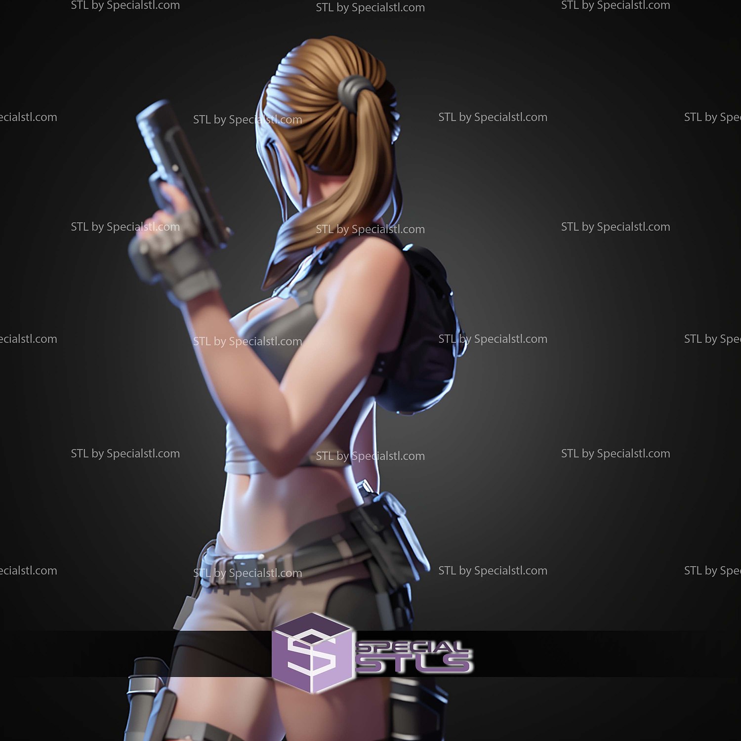Lara Croft Treasure Hunter STL Files 3D Model — view 5