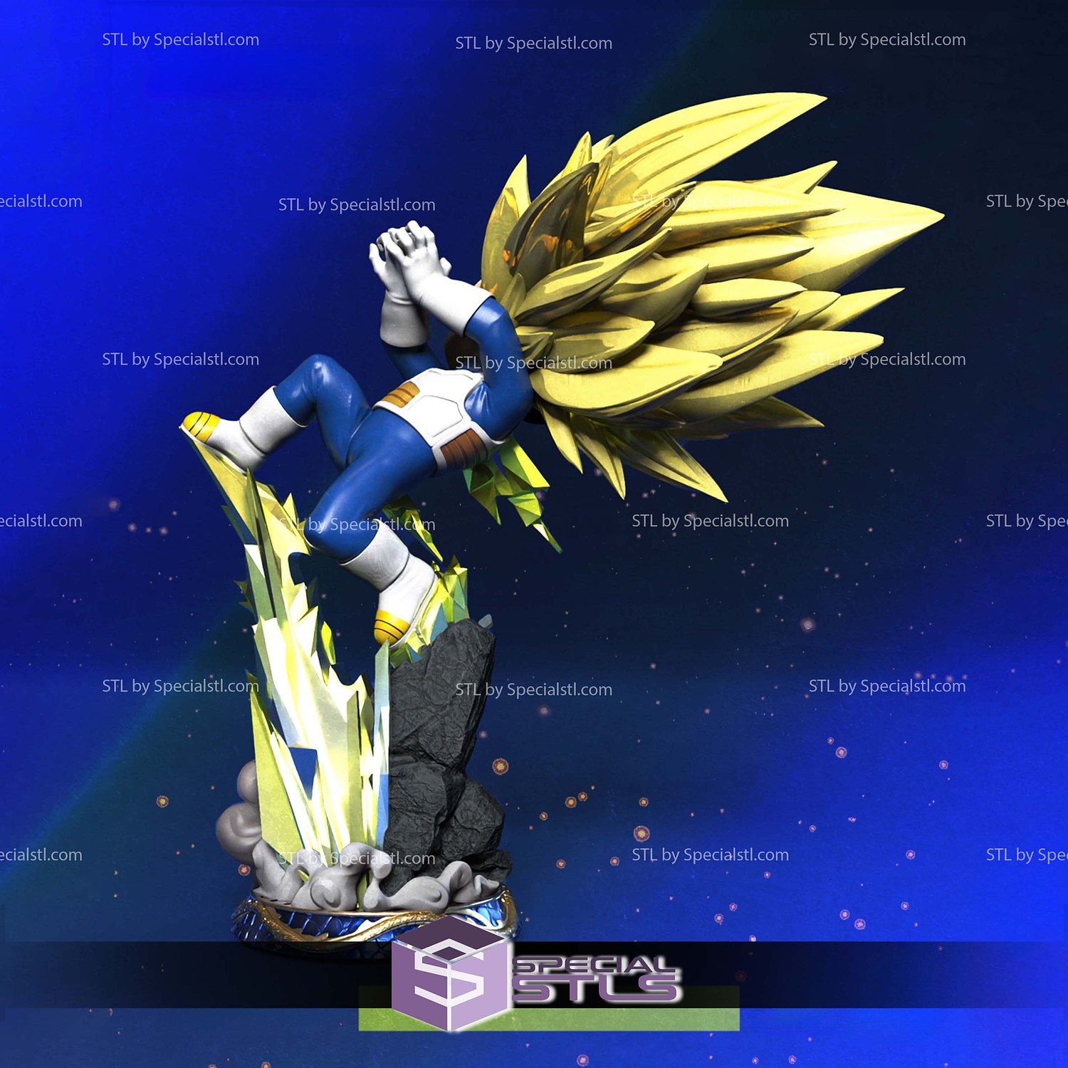 Vegeta SSJ3 Daima Chibi STL Files 3D Model — view 3