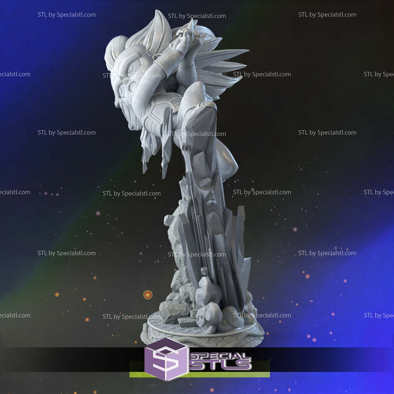 Vegeta SSJ3 Daima Chibi STL Files 3D Model — view 4