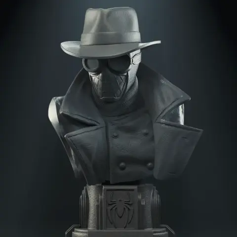 Spider-Man Noir Bust 3D Printer Files | Assembly STL Model