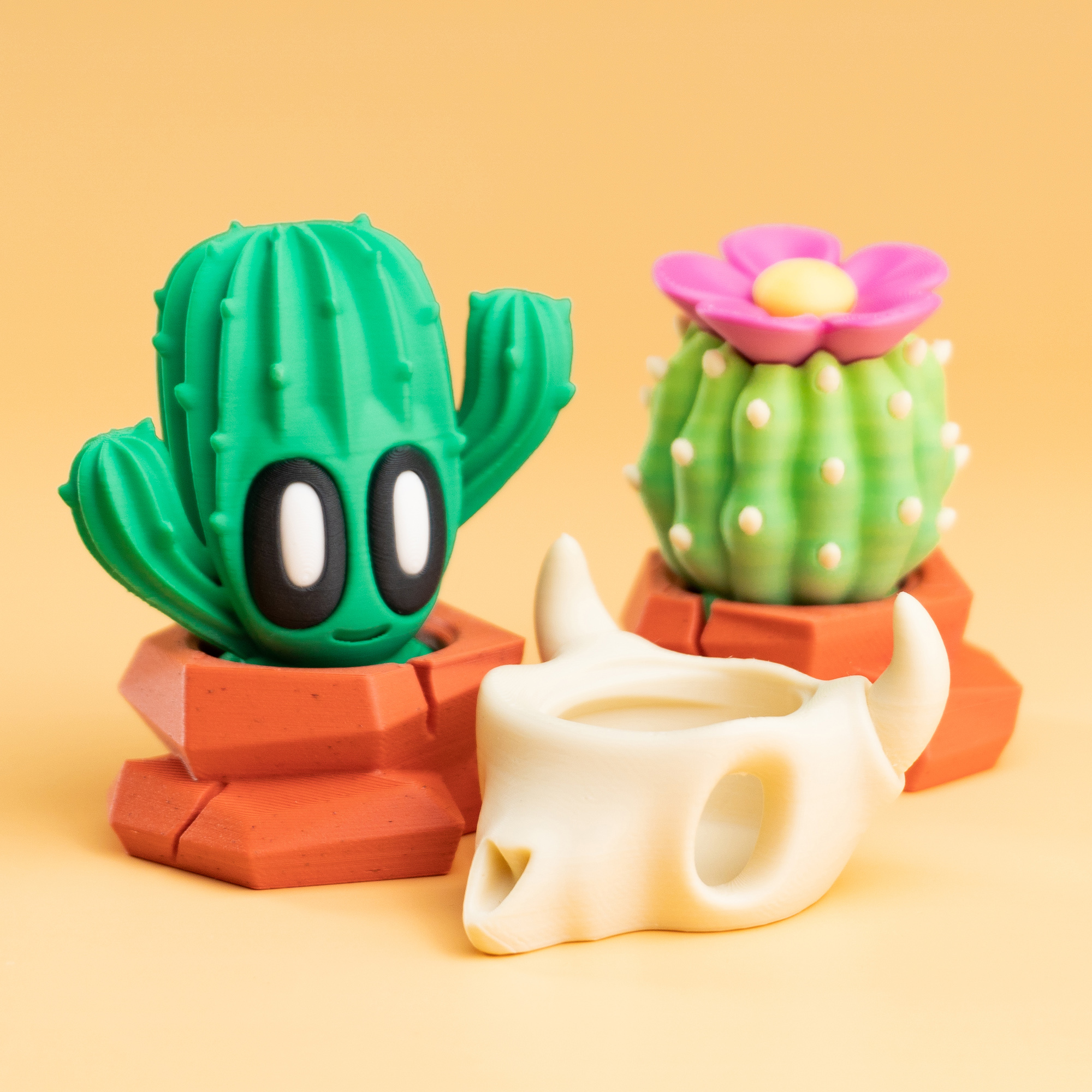 Blob Plants - Desert Series - Mini Plant Collectible Art Toy with Skull Container 3D 3MF Model — view 2