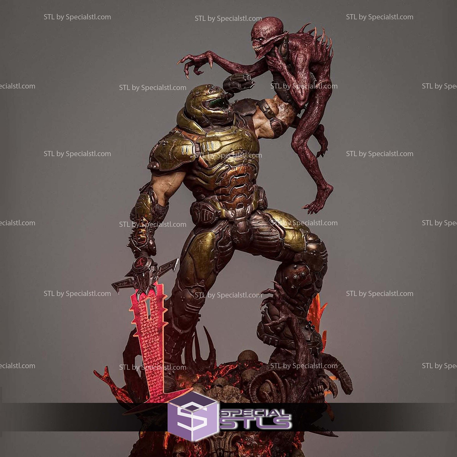 Doomslayer Diorama 2025 STL Files 3D Model — view 2