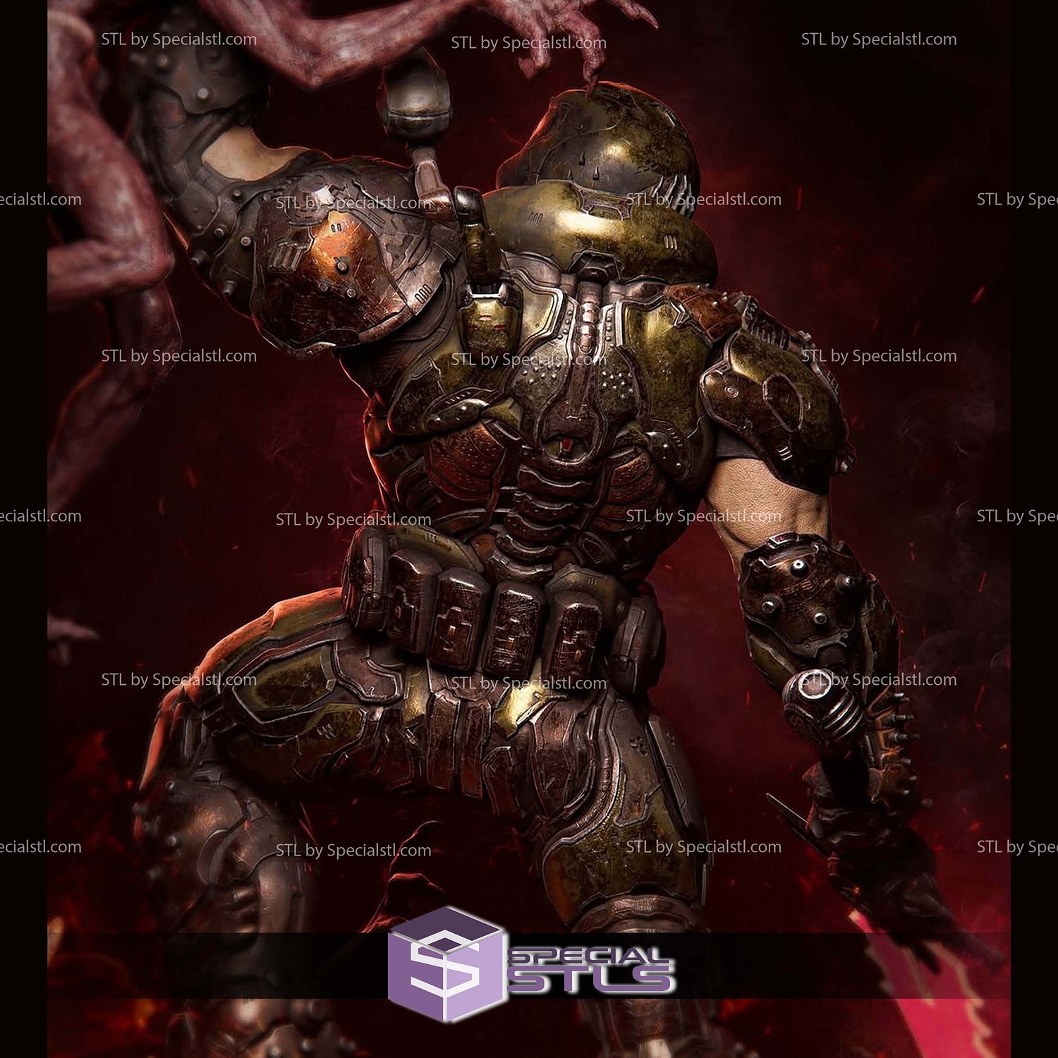 Doomslayer Diorama 2025 STL Files 3D Model — view 3