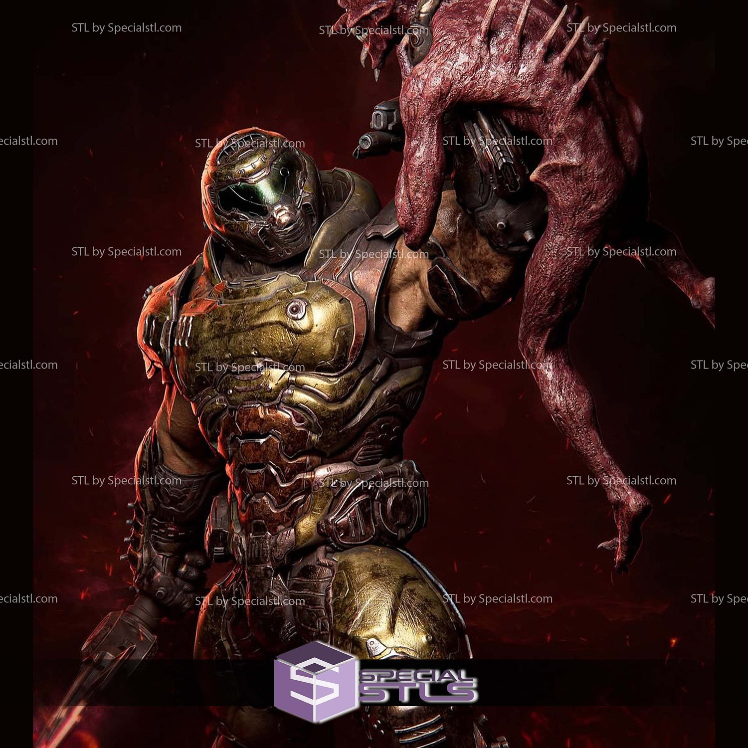 Doomslayer Diorama 2025 STL Files 3D Model — view 6