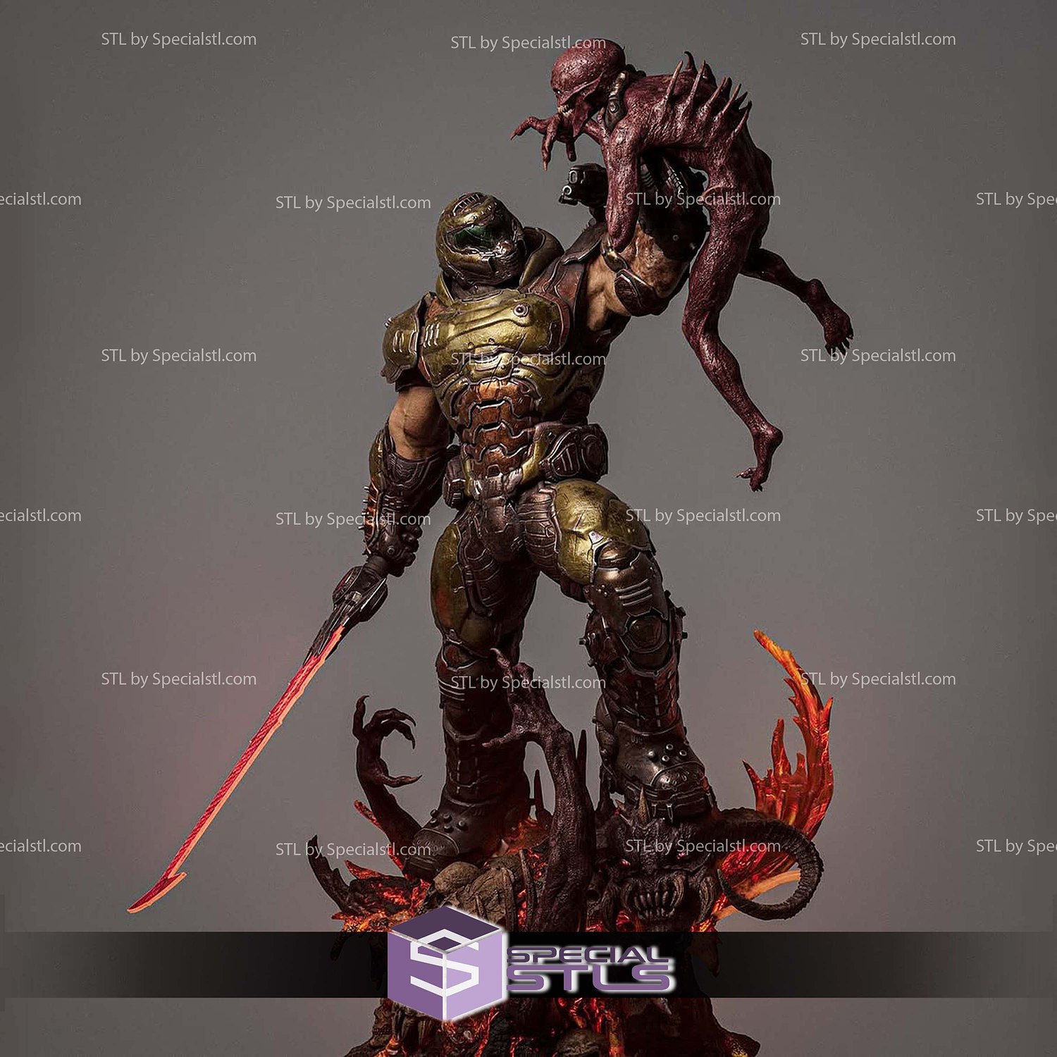 Doomslayer Diorama 2025 STL Files 3D Model — view 7