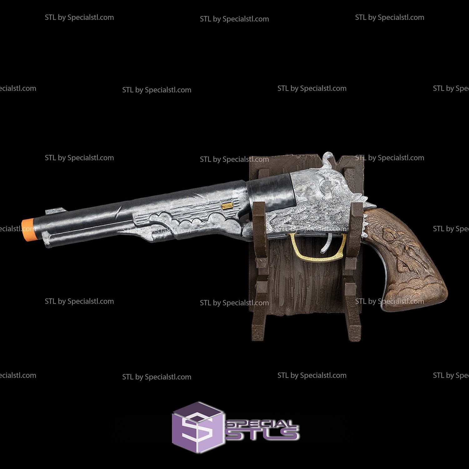 Super Basic STL Colt Army Model 1860 3D Model — view 3