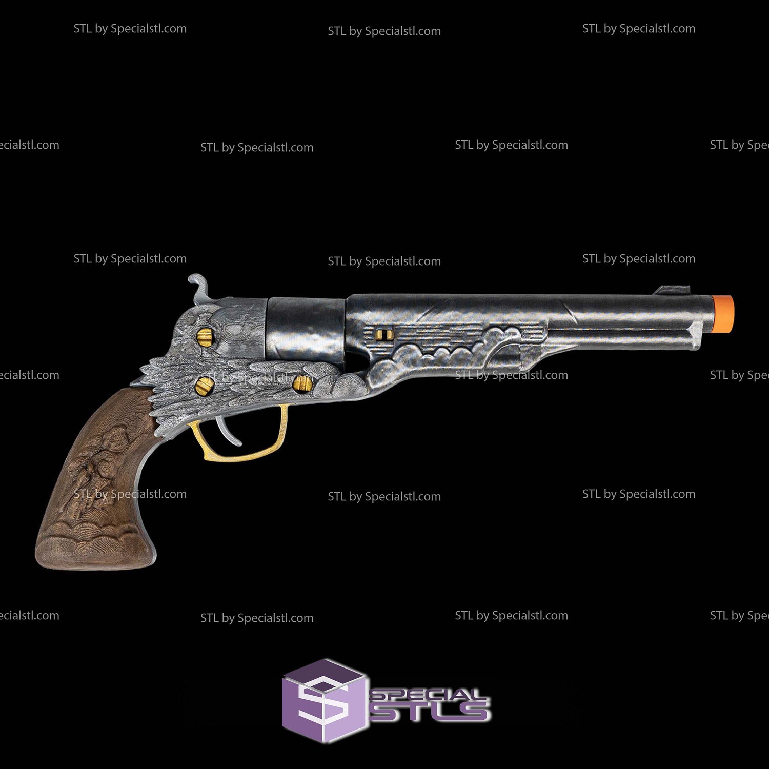 Super Basic STL Colt Army Model 1860 3D Model — view 4