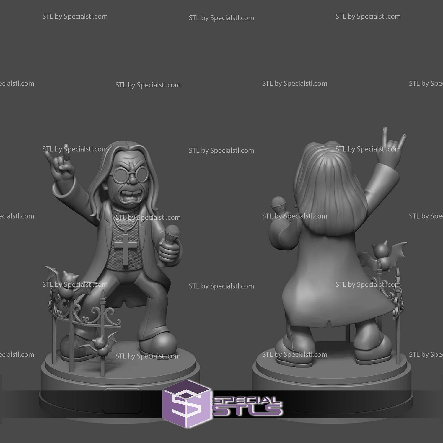 Ozzy Osbourne Chibi 3D Printer Files STL Model — view 4