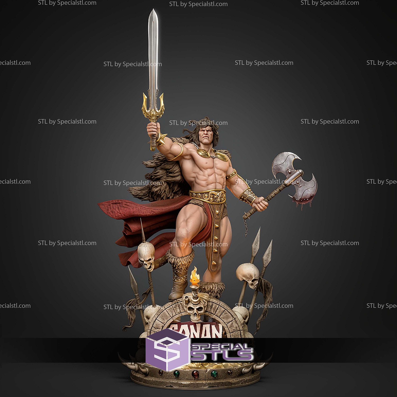 Conan The Barbarian 430mm STL Files 3D Model — view 2