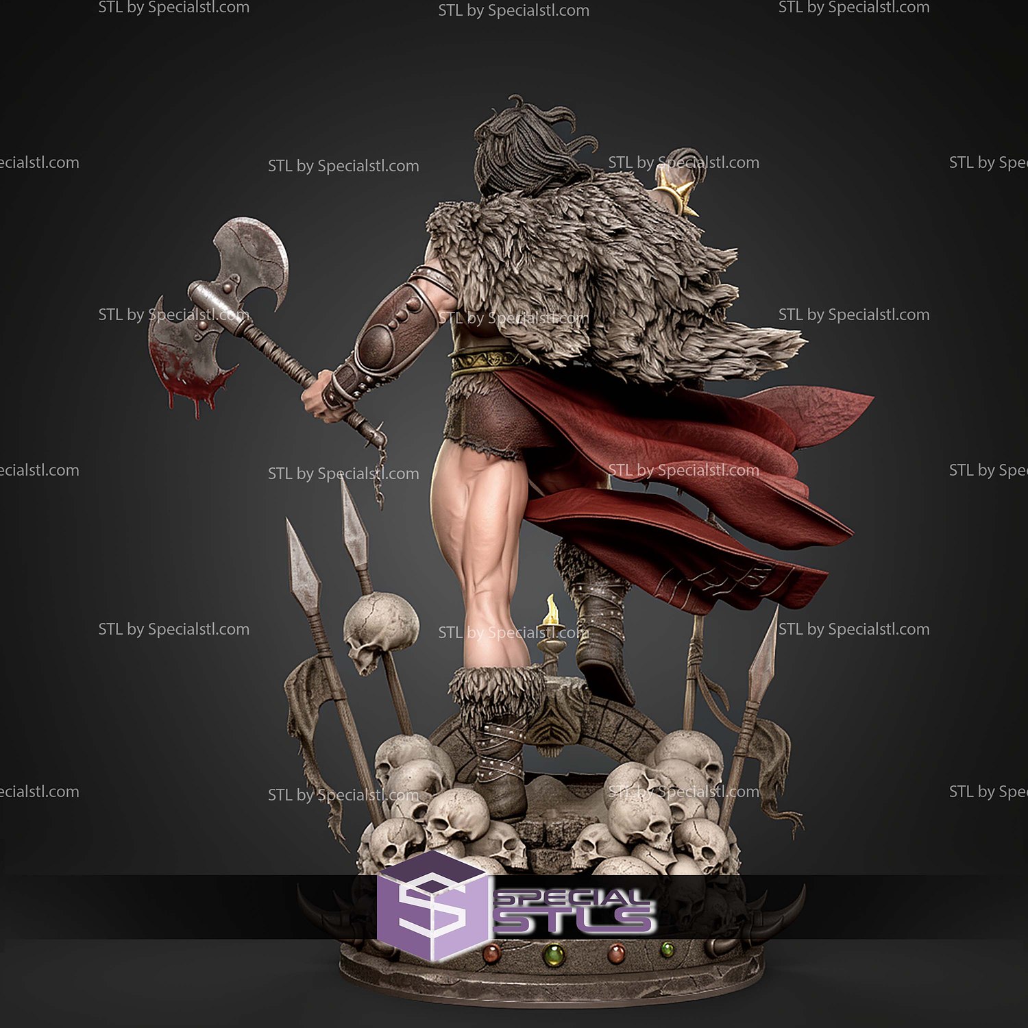 Conan The Barbarian 430mm STL Files 3D Model — view 3