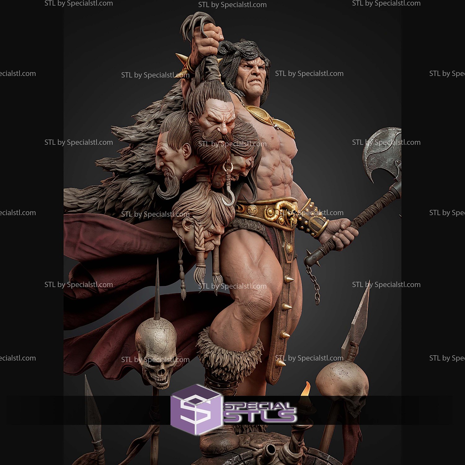 Conan The Barbarian 430mm STL Files 3D Model — view 4
