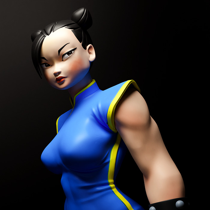 Chun Li Fan art Model for 3d printing ZTL Model — view 3