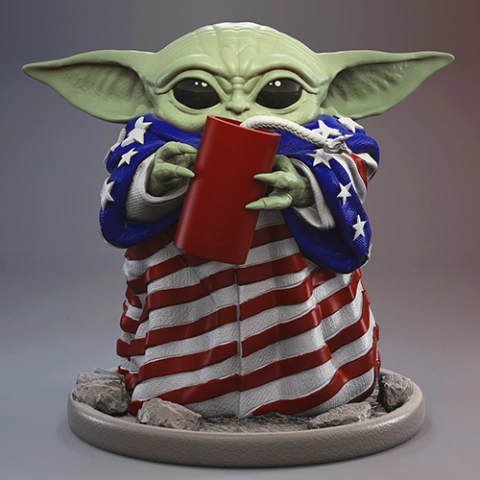 Grogu July 4th 3D Printer Files | Assembly STL Model