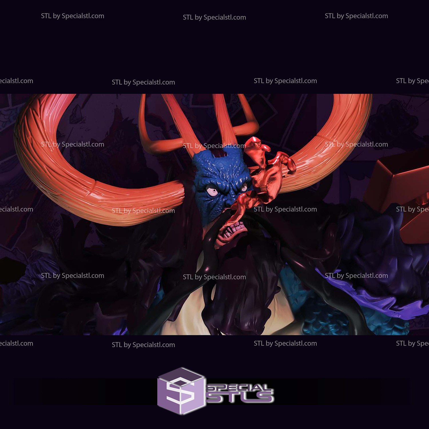 Luffy Battle Kaido STL Files 3D Model — view 3