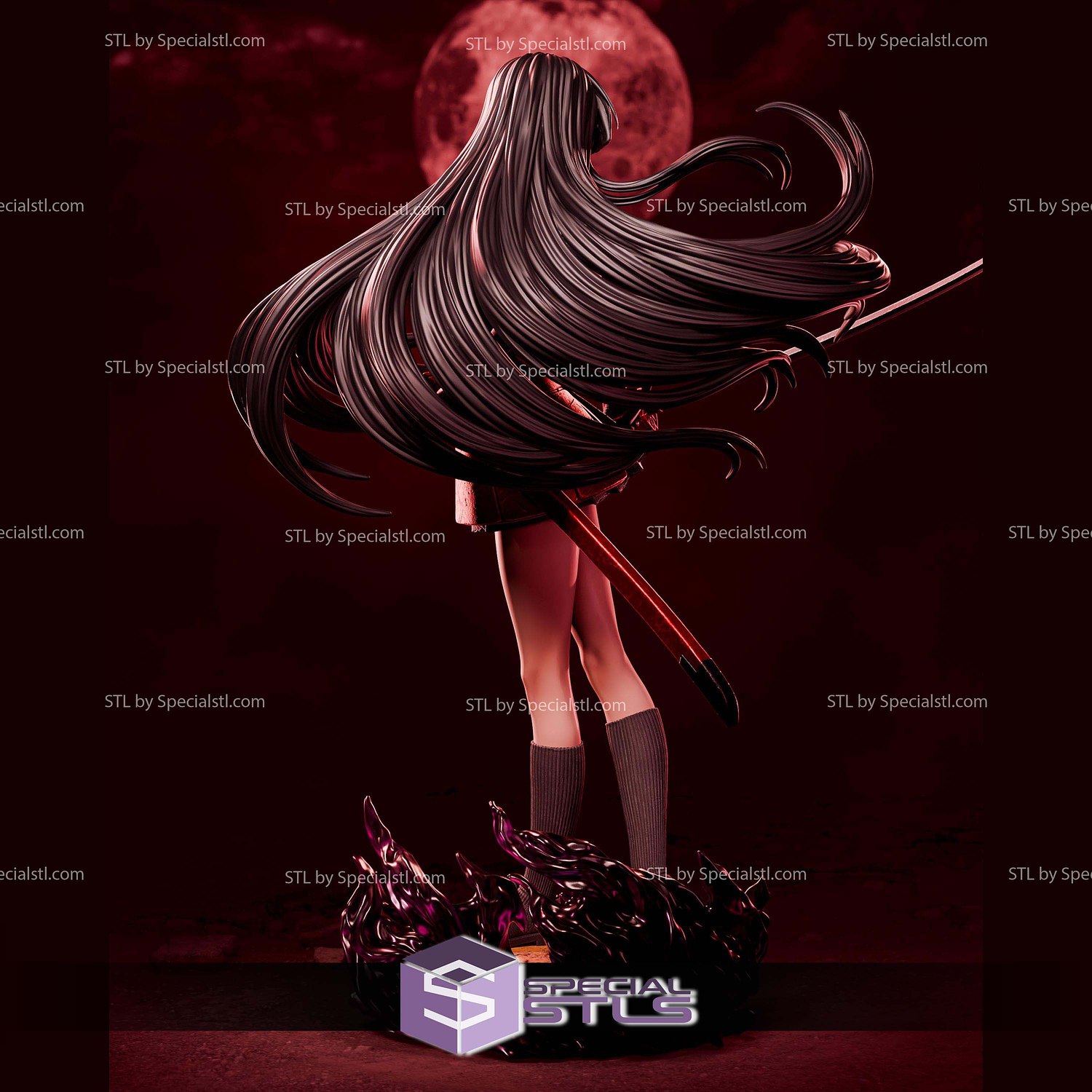 Akame Akame Ga Kill Red 1-6 STL Files 3D Model — view 7