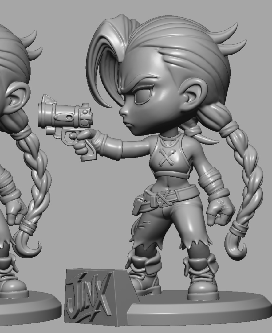 Jinx Chibi STL Figure 3D Model