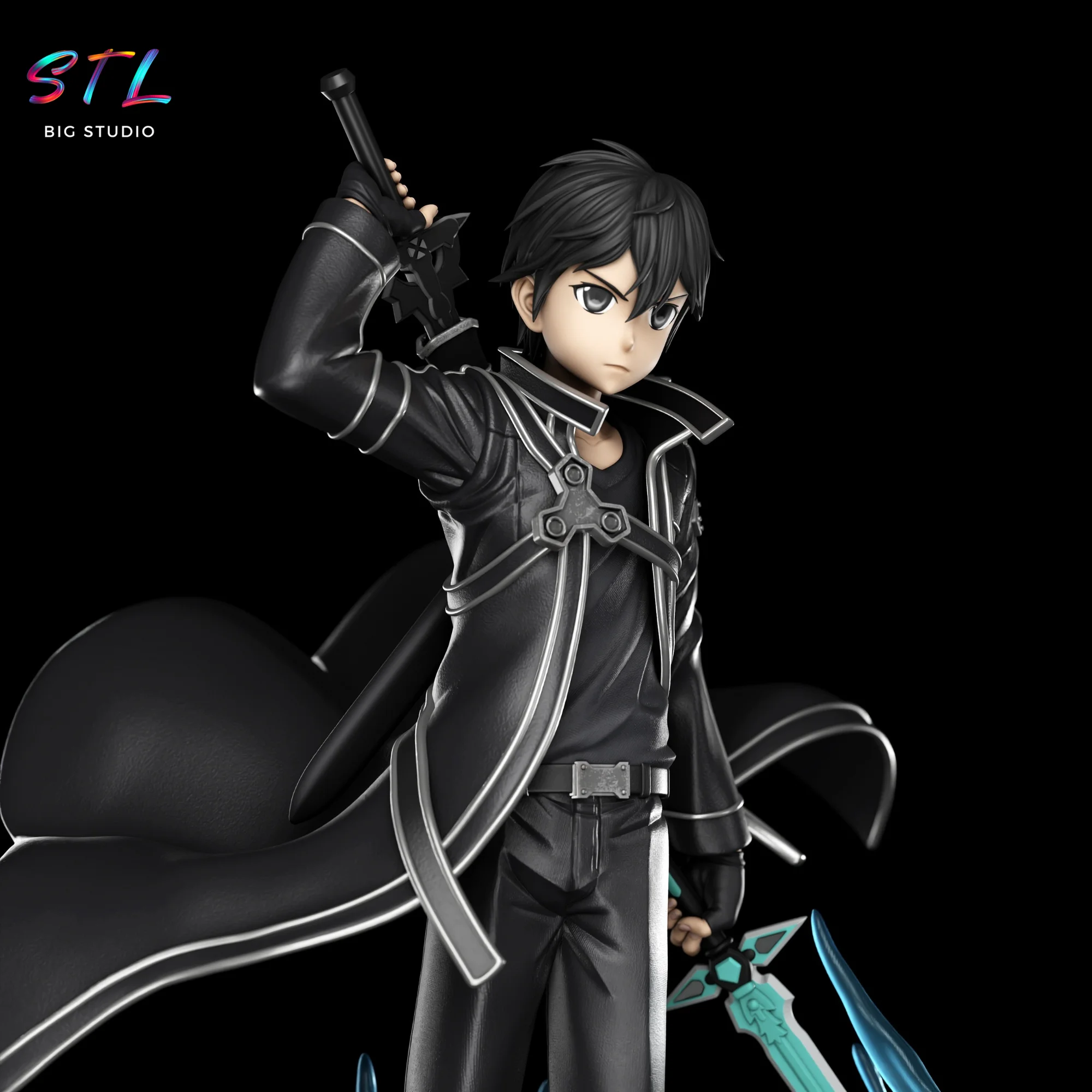 Kirito STL | Sword Art Online | 3D Printable Figure Model — view 2