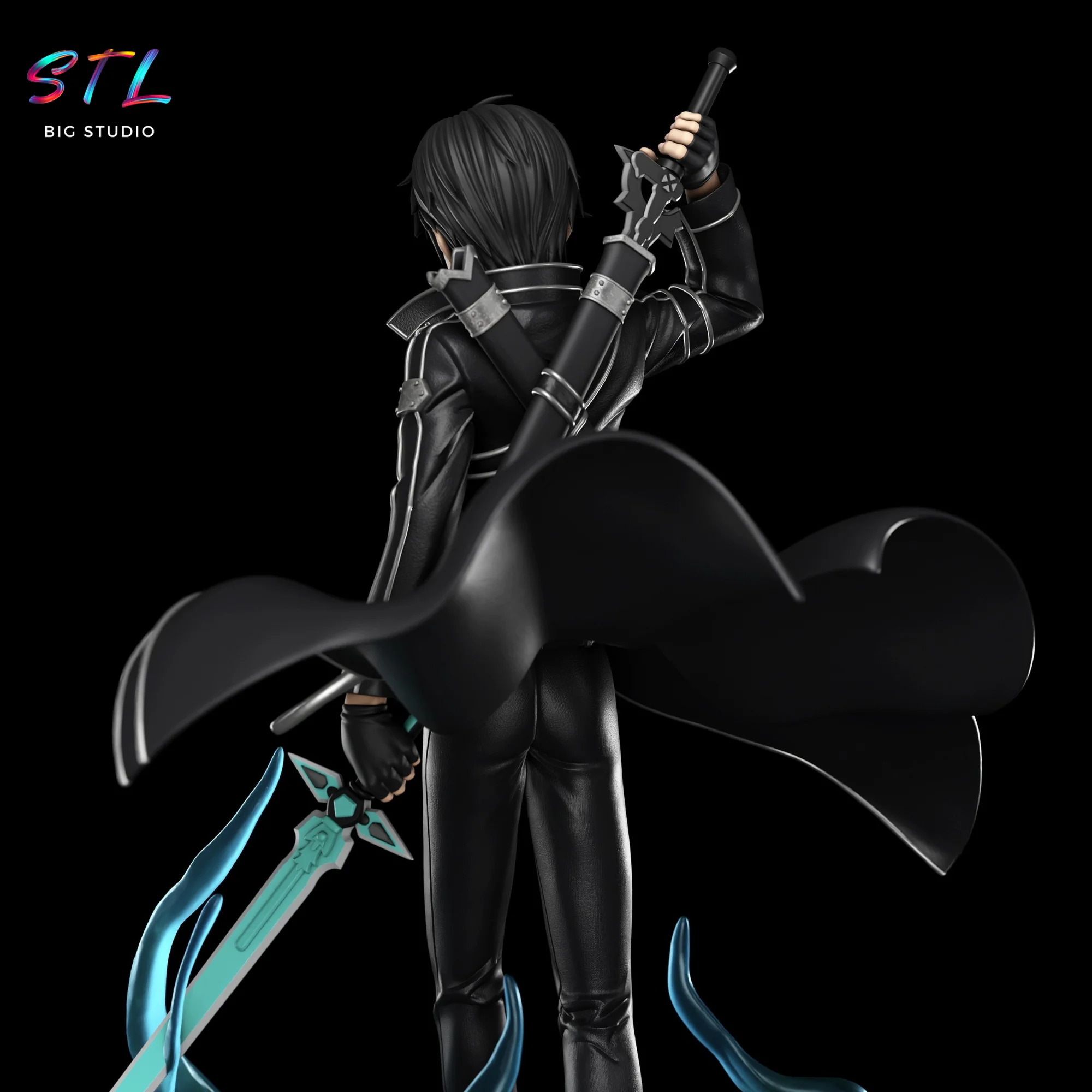 Kirito STL | Sword Art Online | 3D Printable Figure Model — view 3