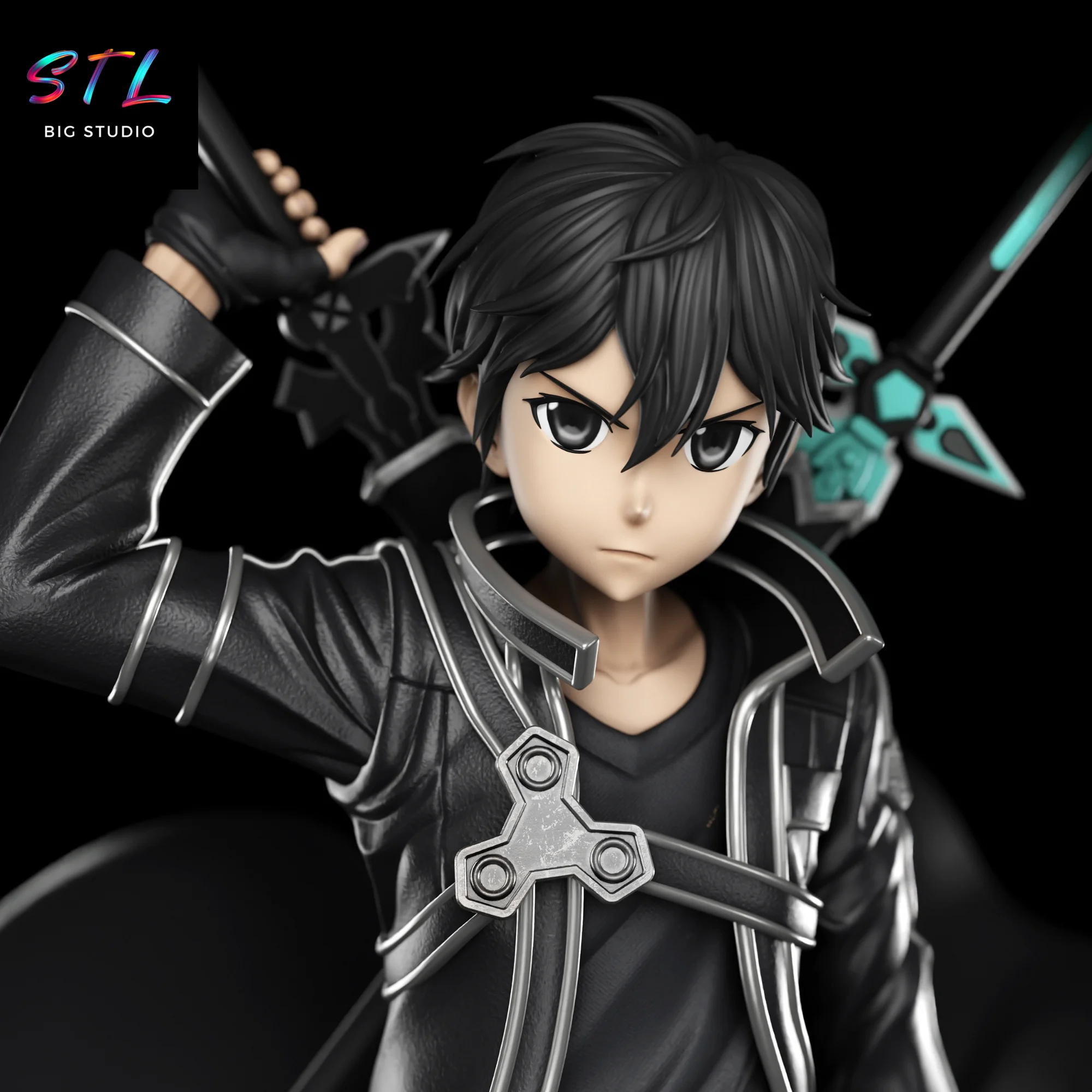 Kirito STL | Sword Art Online | 3D Printable Figure Model — view 4