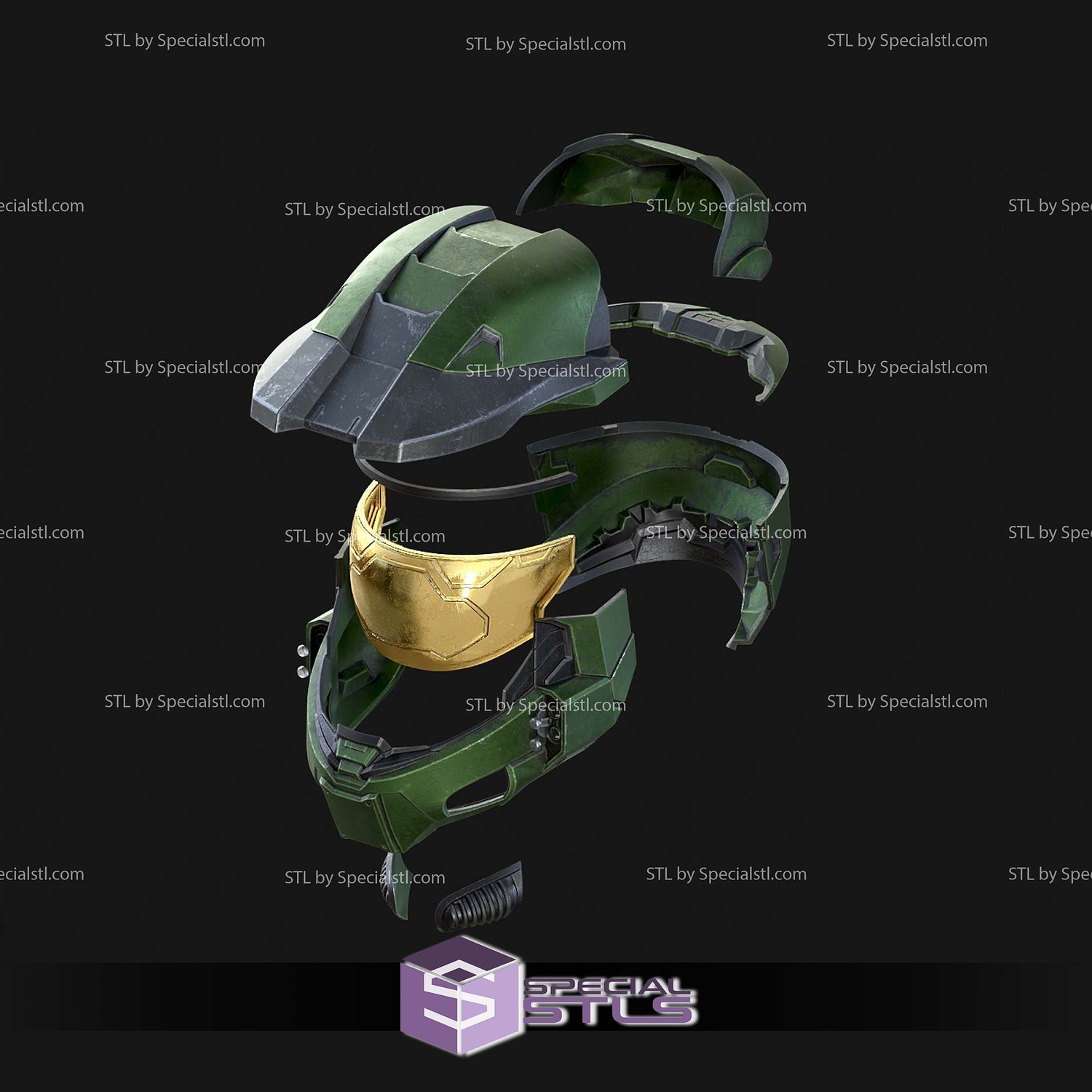Cosplay STL Files Master Chief Mark 6 Helmet 3D Model — view 2