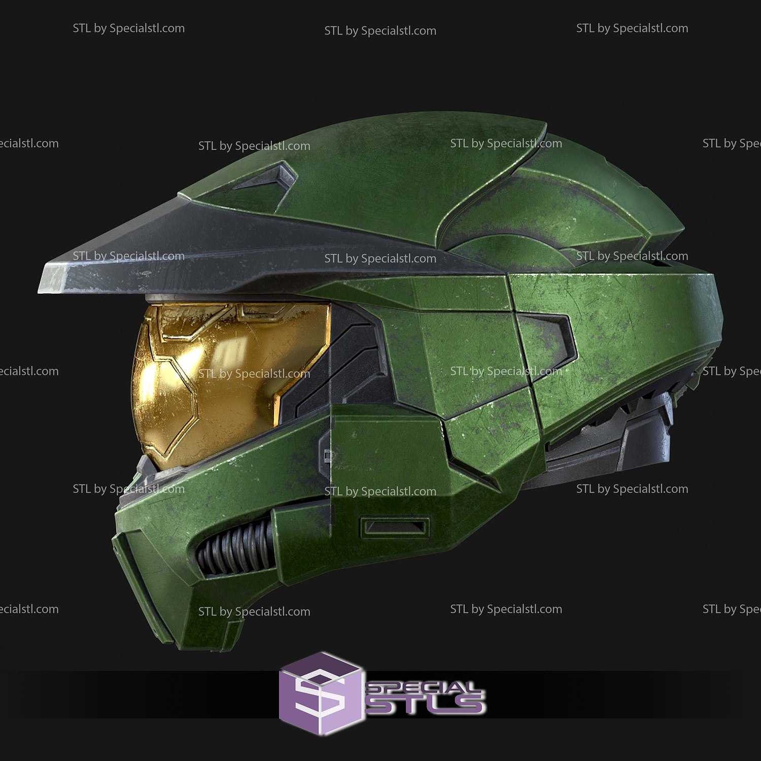 Cosplay STL Files Master Chief Mark 6 Helmet 3D Model — view 3