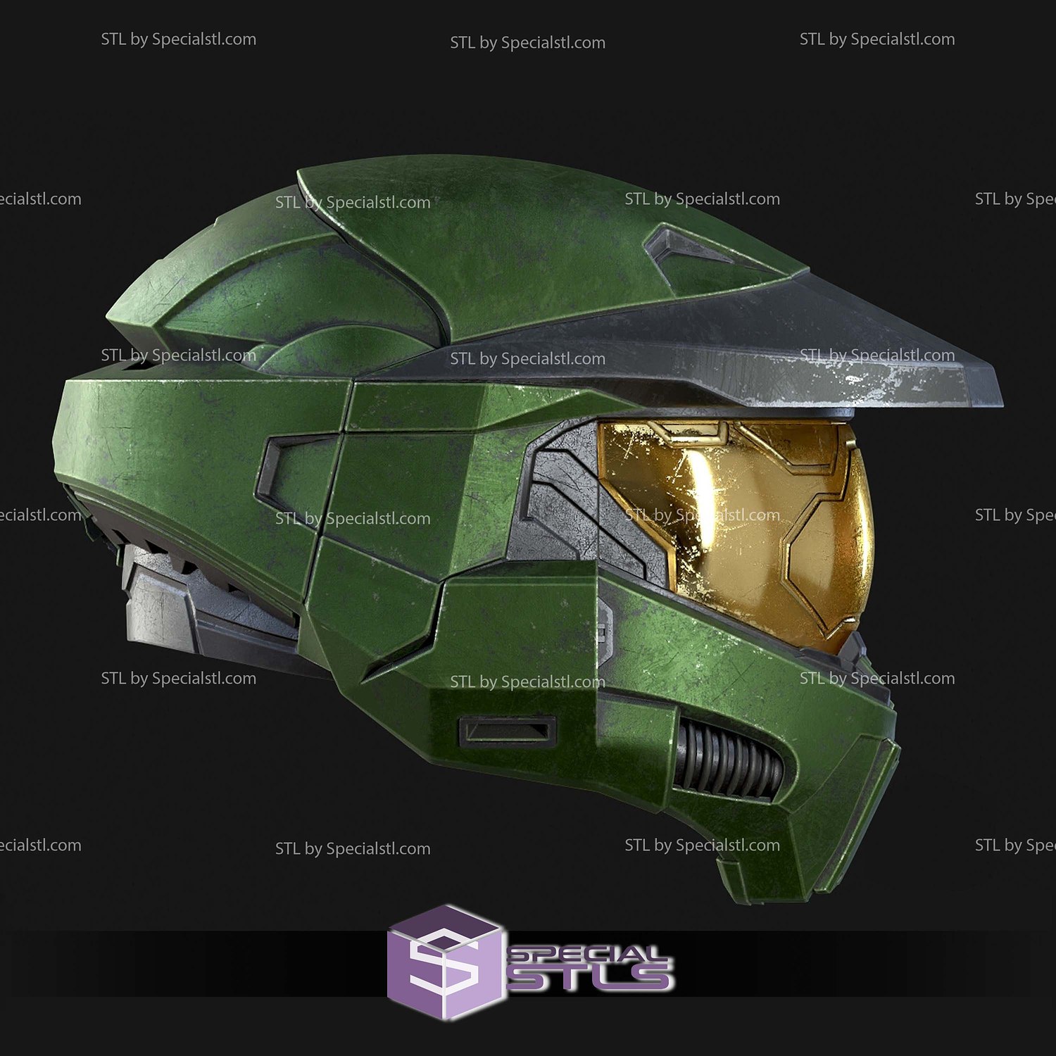 Cosplay STL Files Master Chief Mark 6 Helmet 3D Model — view 5