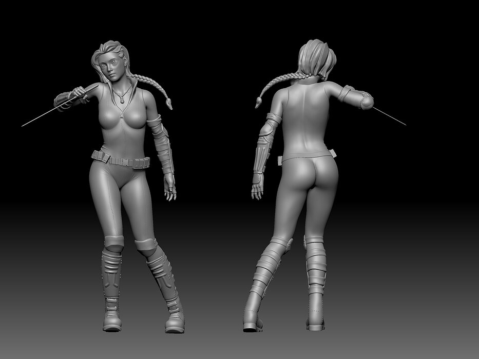 anime girl blade spygirl 3D STL Model — view 2