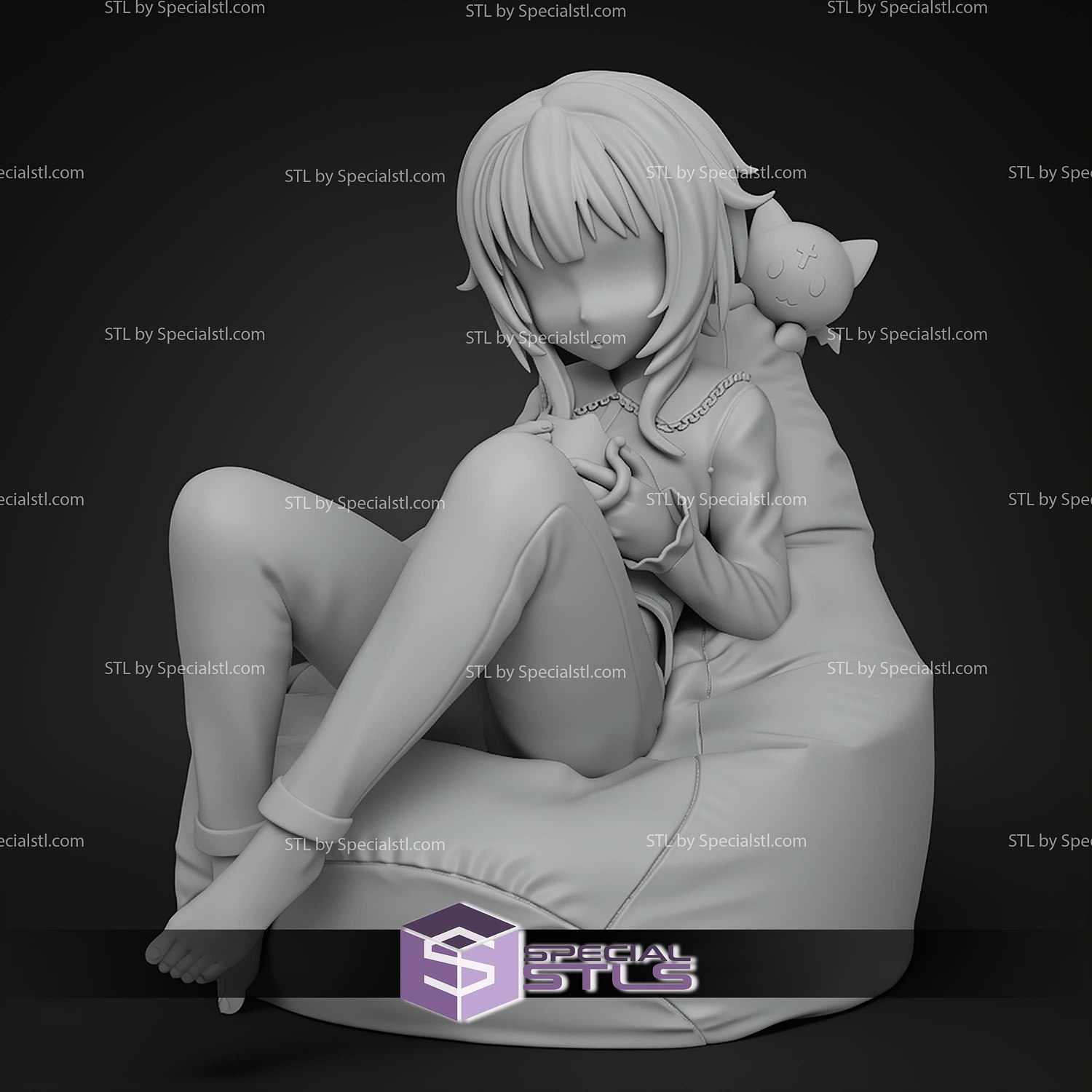 Casual Megumin Konosuba 129mm STL Files 3D Model — view 4