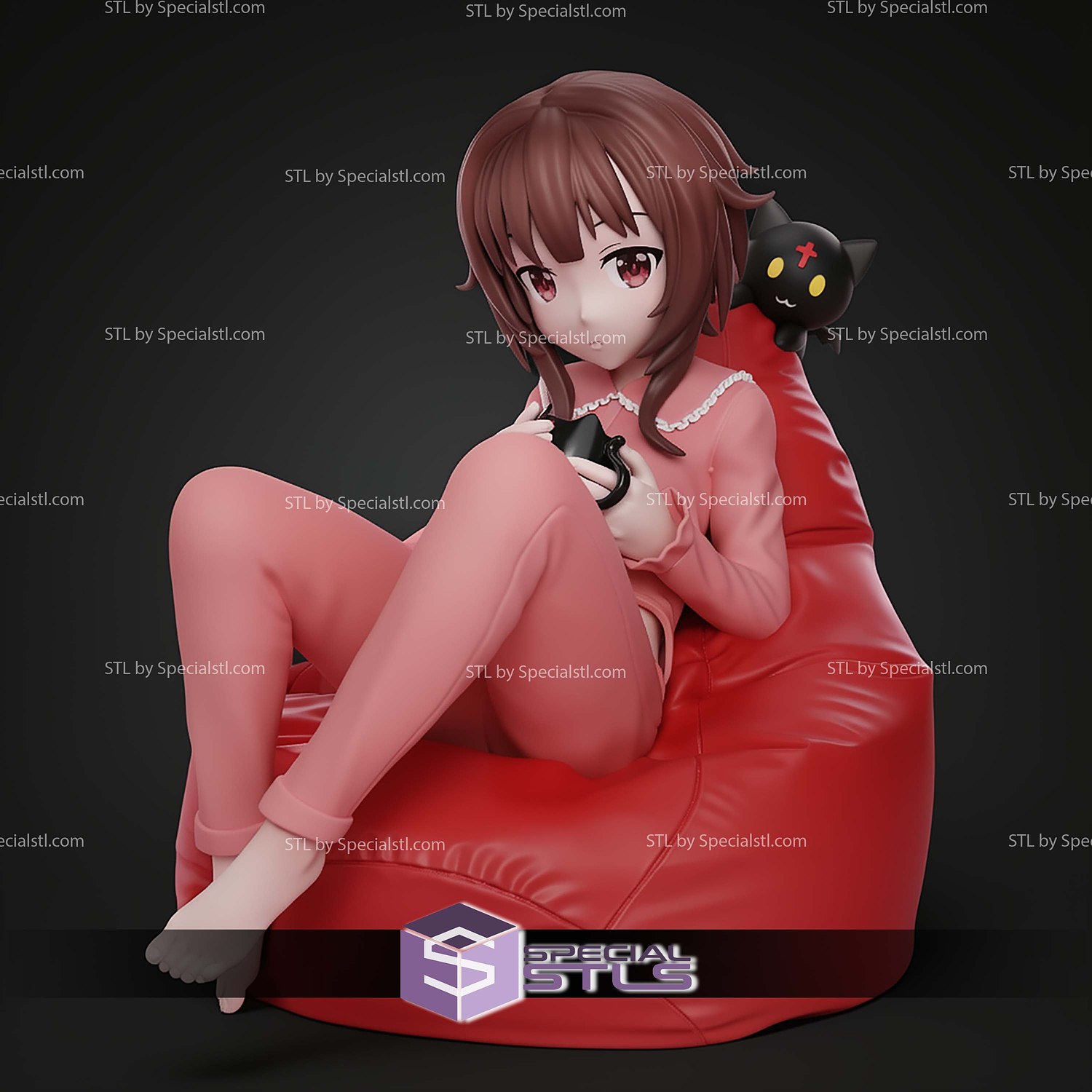 Casual Megumin Konosuba 129mm STL Files 3D Model — view 7