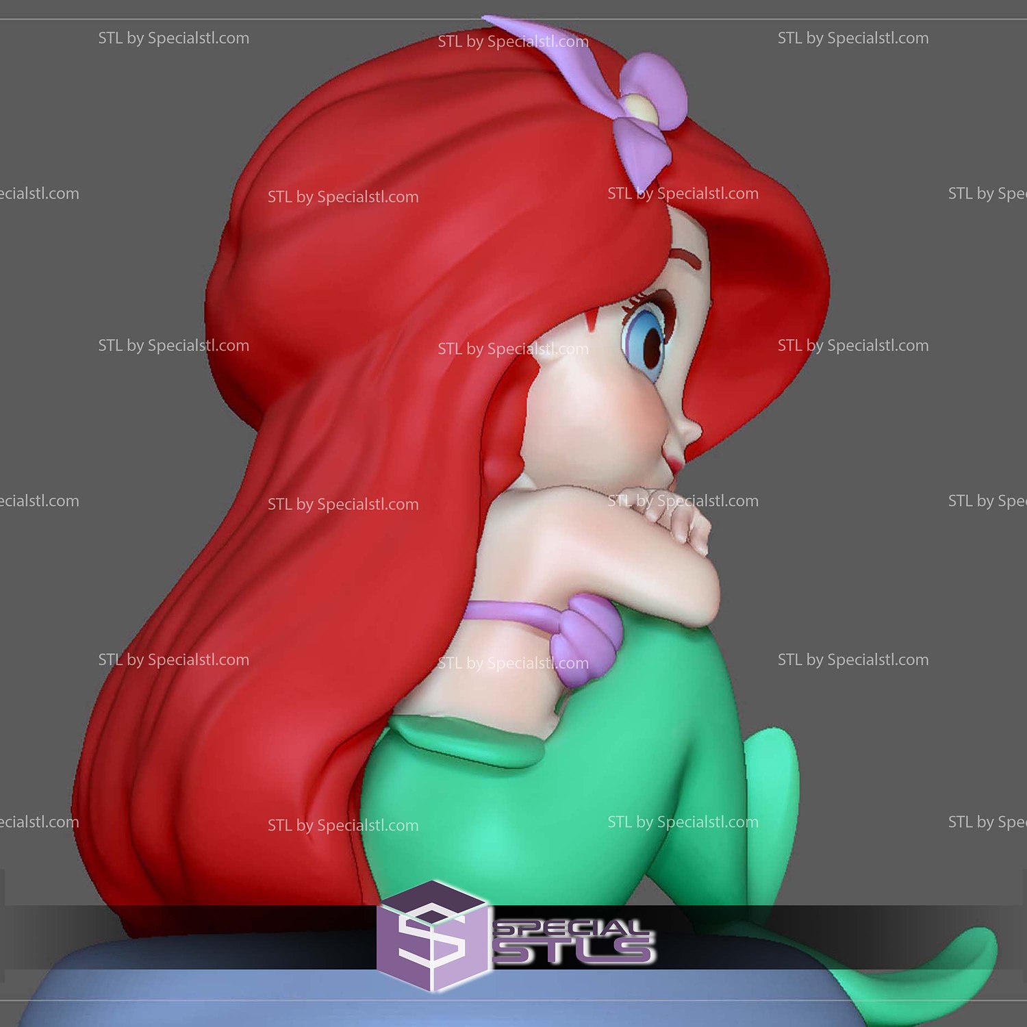 Baby Ariel Little Mermaid 3D Printer Files STL Model — view 5